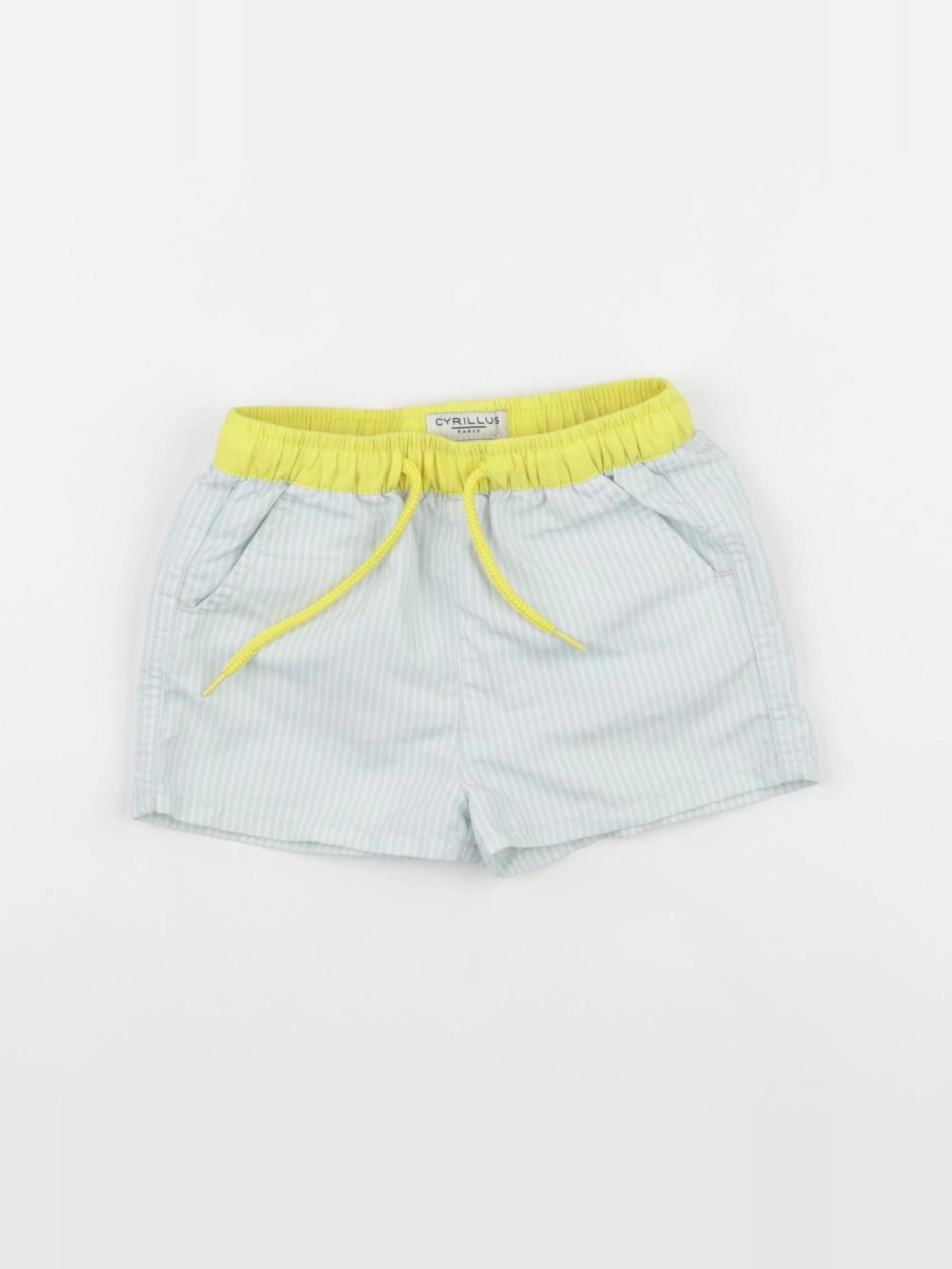 Cyrillus - maillot de bain bleu, blanc - 9/12 mois