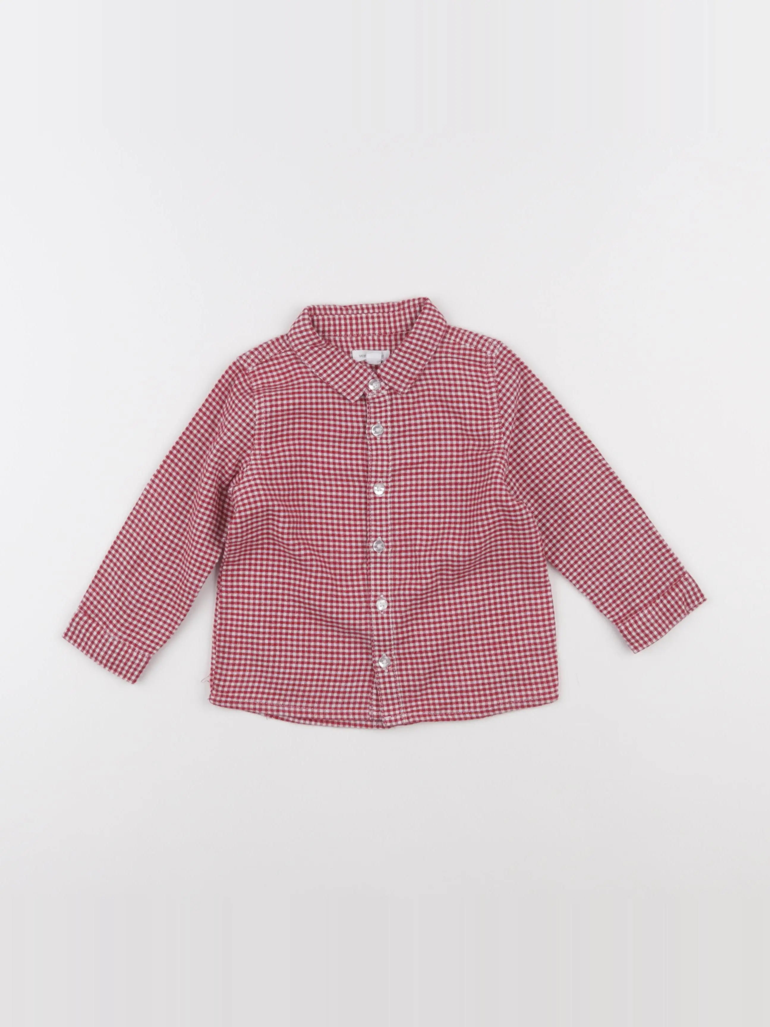Vertbaudet - chemise rouge, blanc - 18 mois