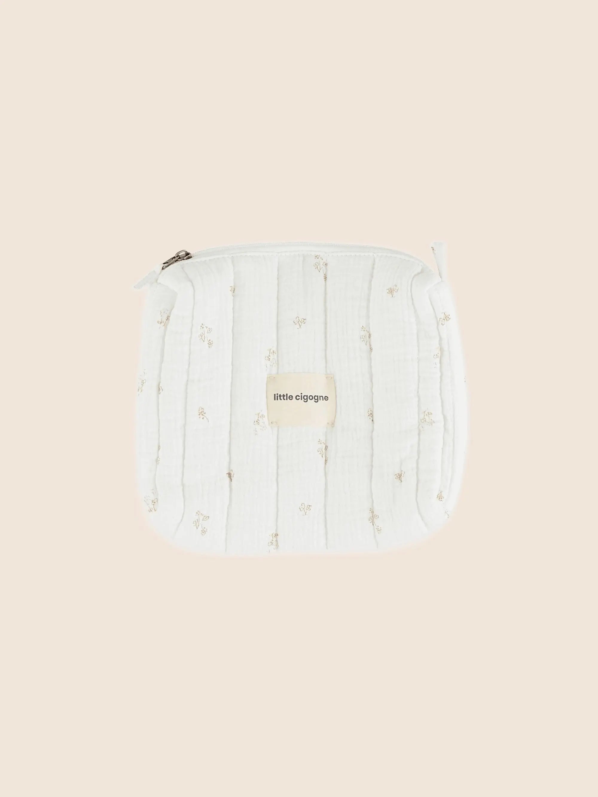 Little Cigogne - Trousse fleurie en gaze de coton