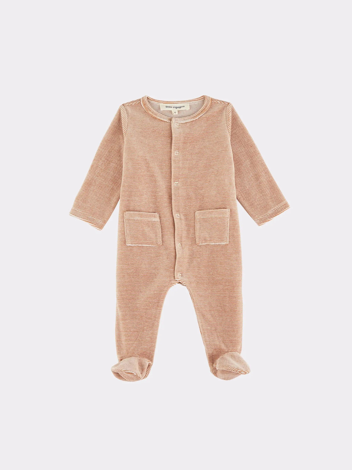 Pyjama bébé rayé brun