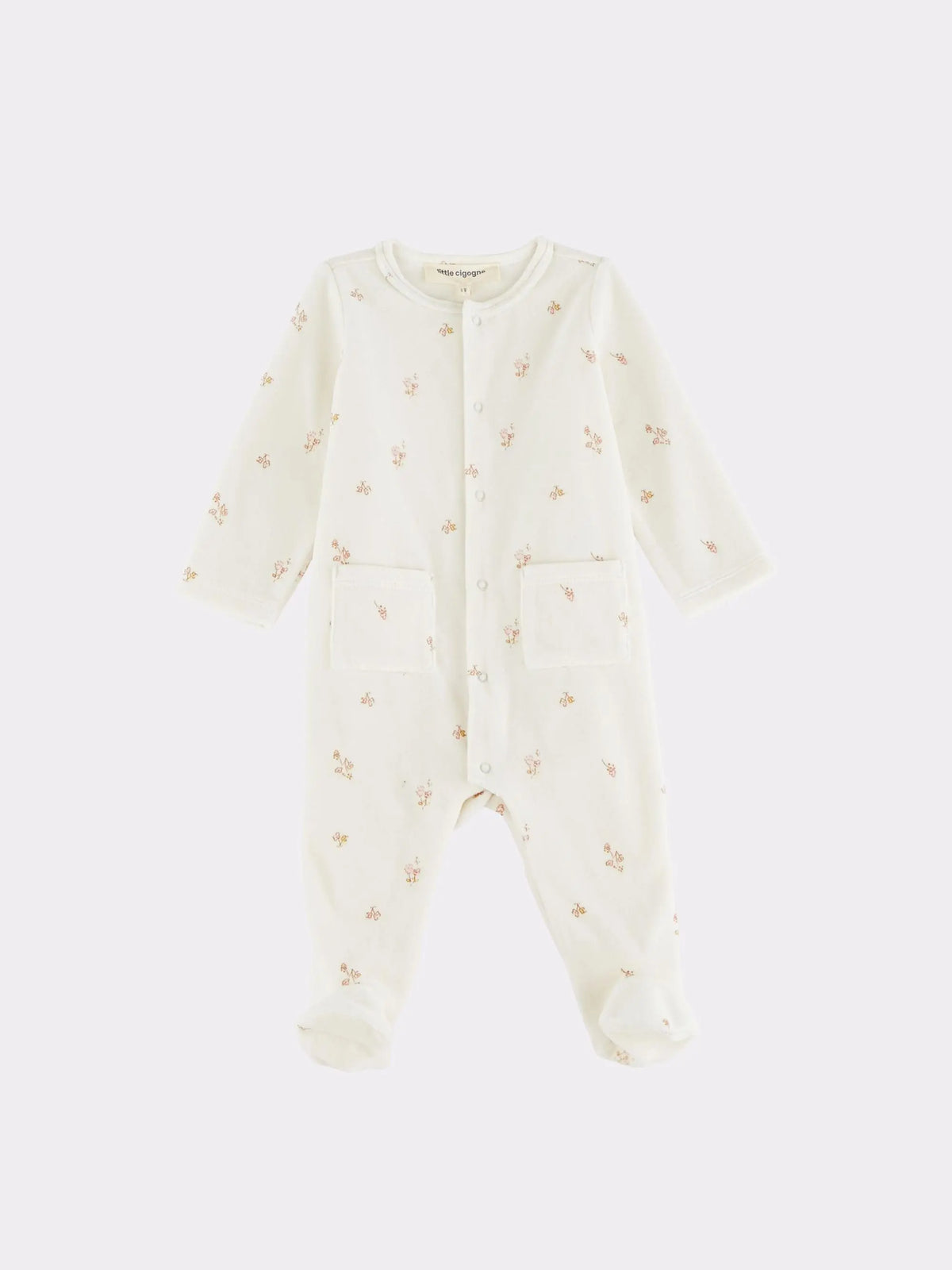 Pyjama bébé fleuri écru