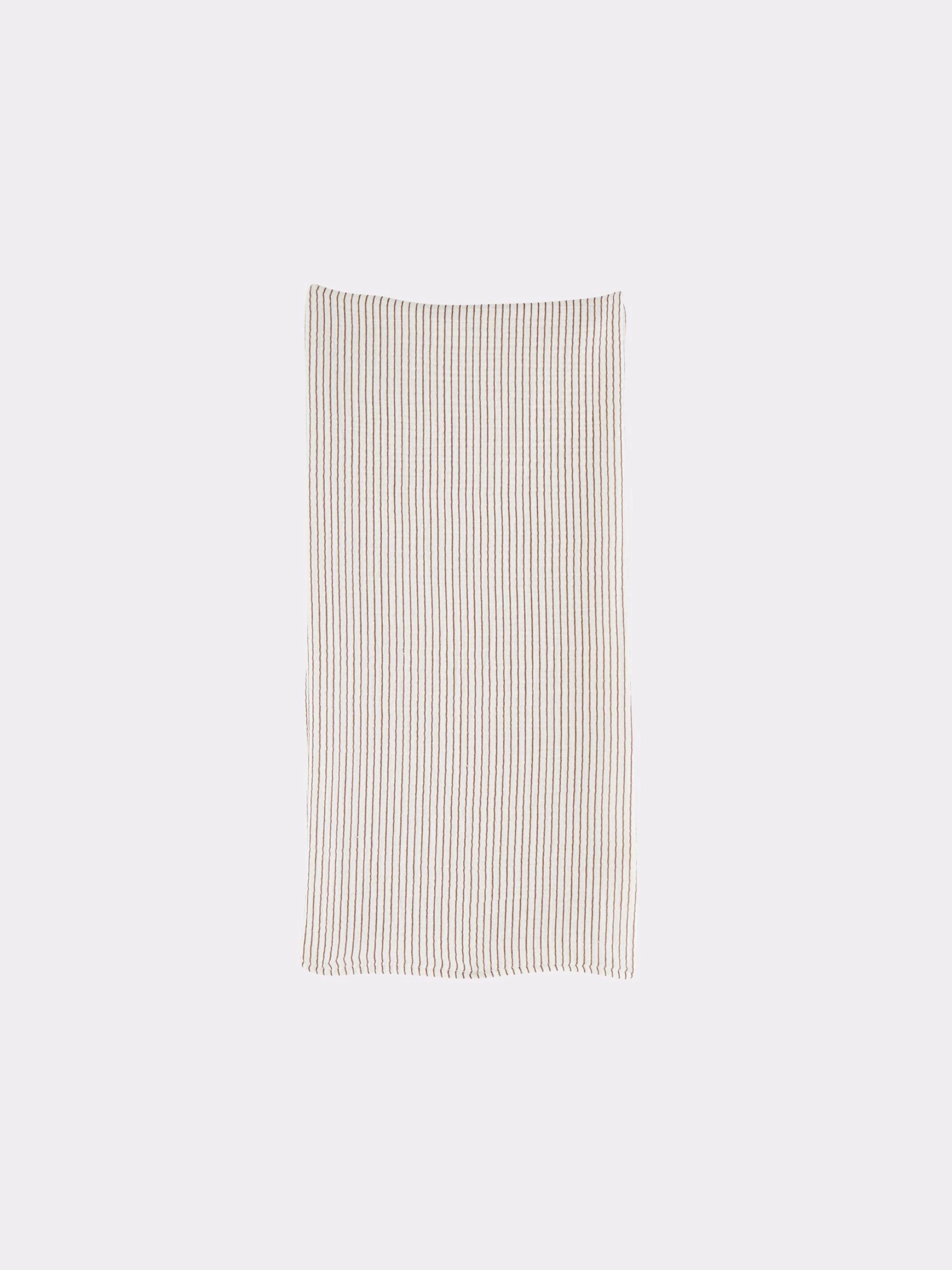 Little Cigogne - Lange rayé en coton organique écru