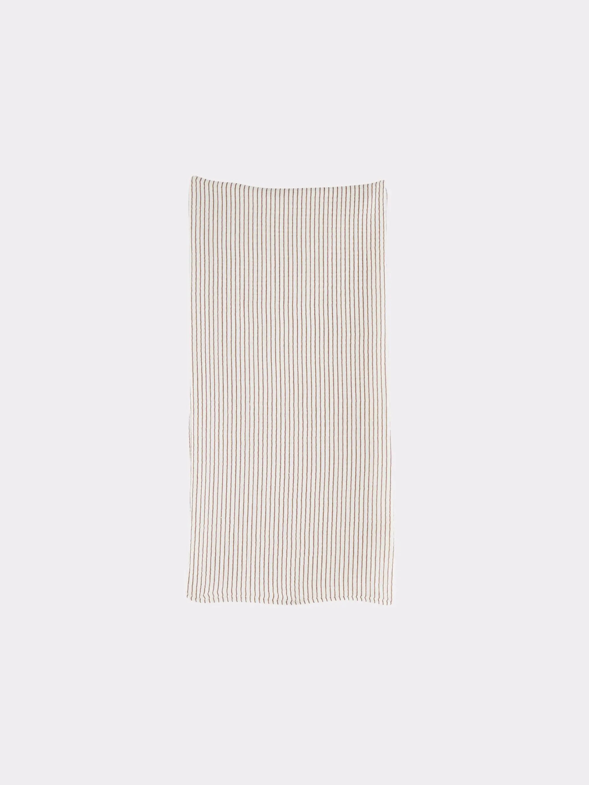 Little Cigogne - Lange rayé en coton organique écru