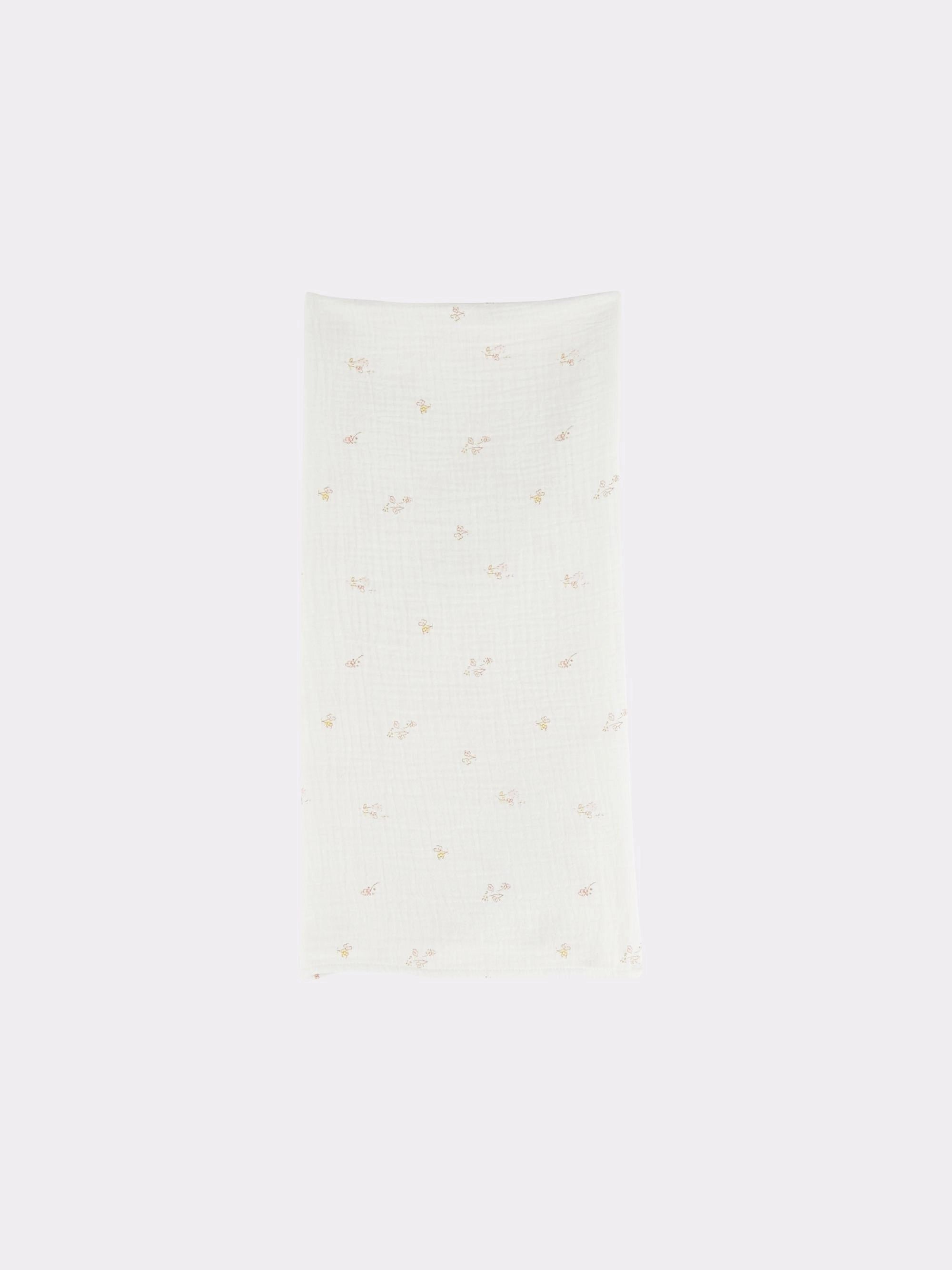 Little Cigogne - Lange fleuri en coton organique écru