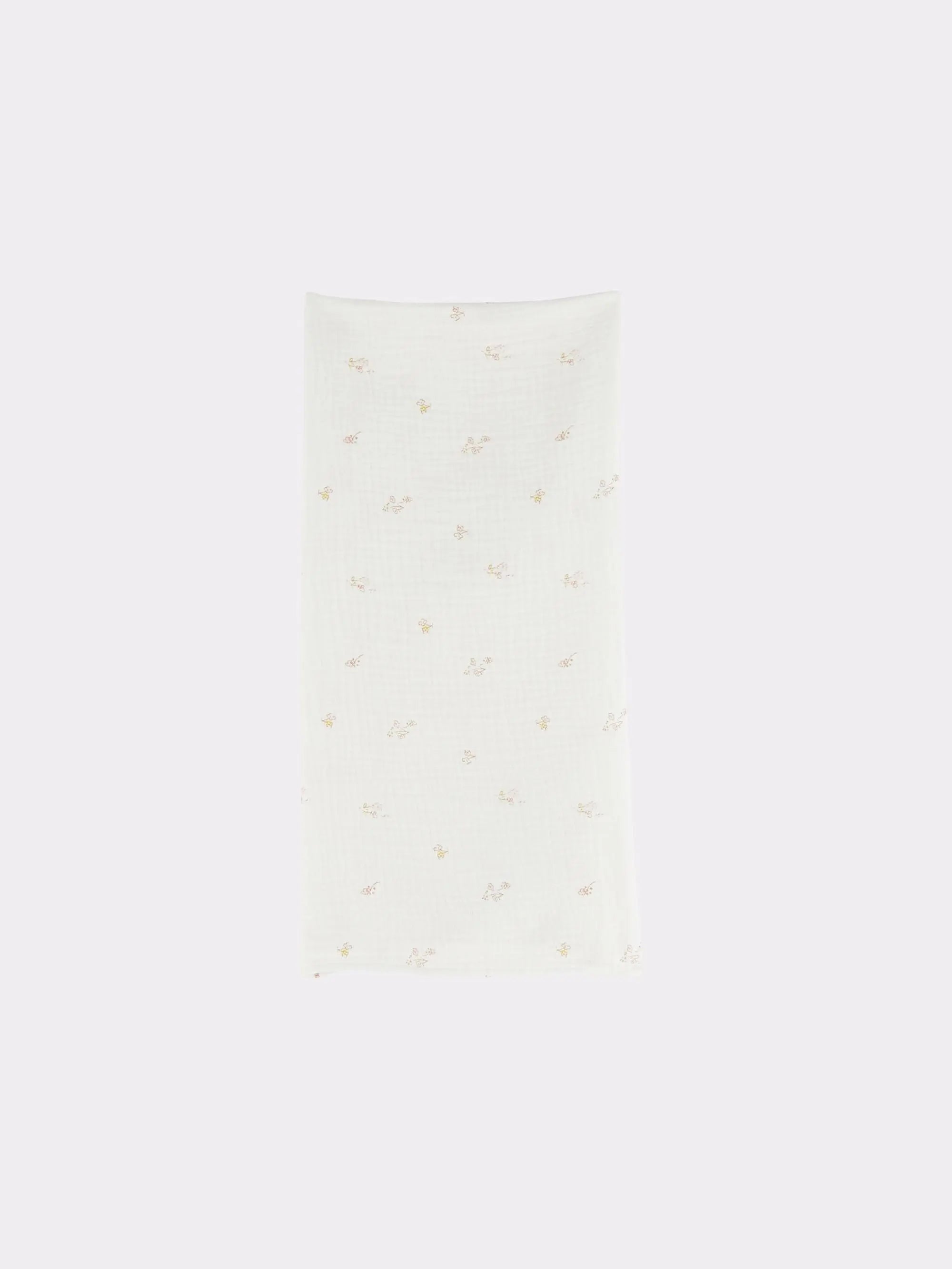 Little Cigogne - Lange fleuri en coton organique écru