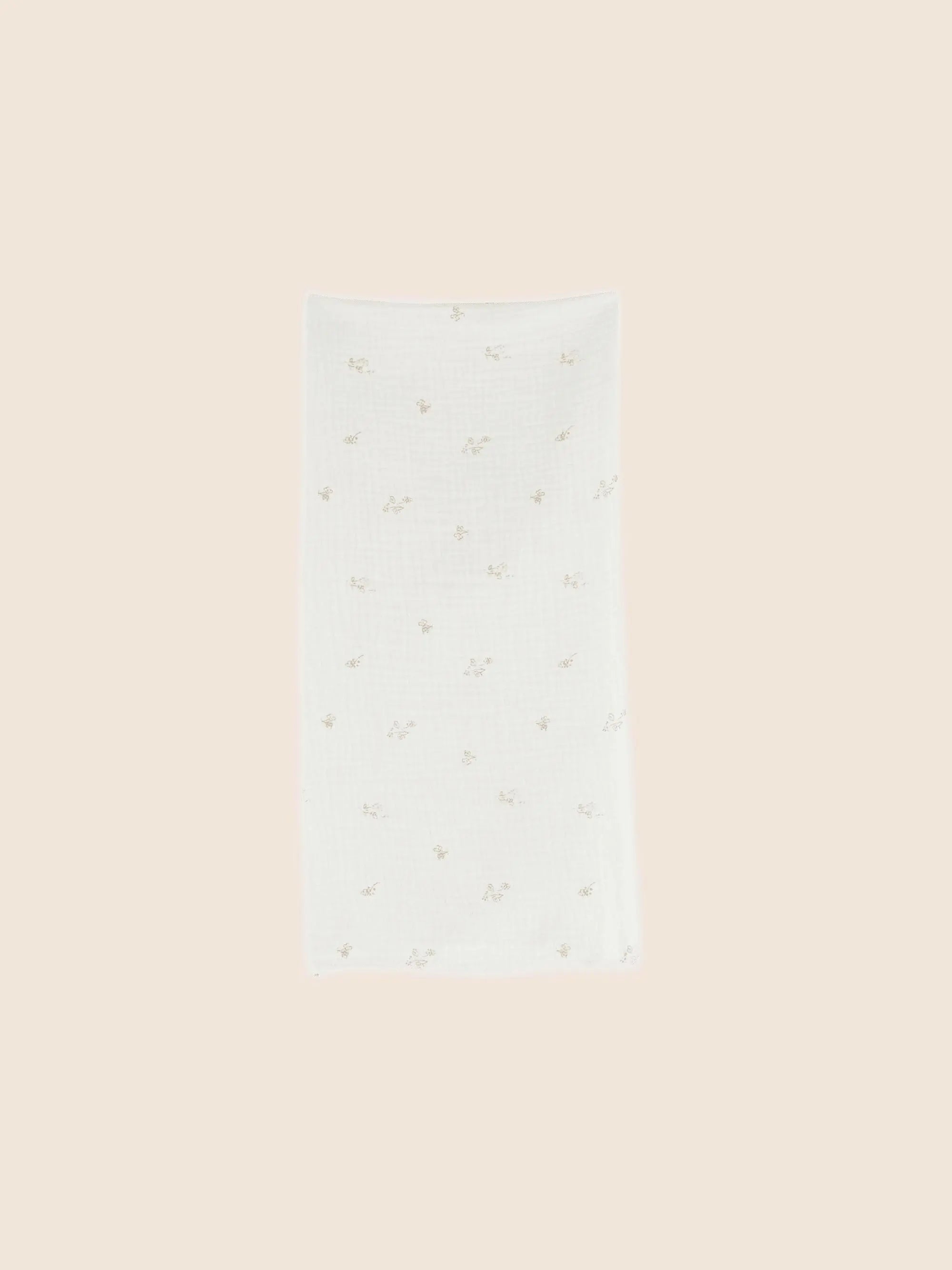 Little Cigogne - Lange fleuri en coton organique écru