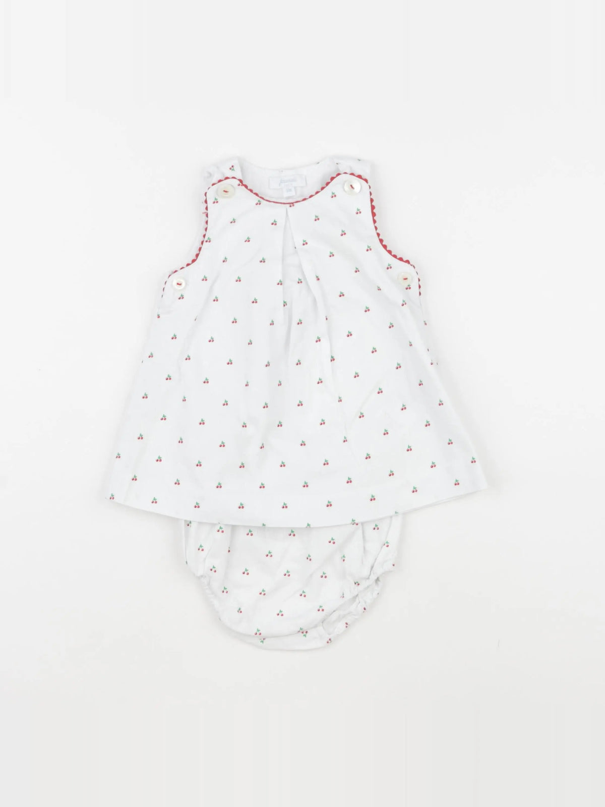Jacadi - robe blanc, rouge - 3 mois