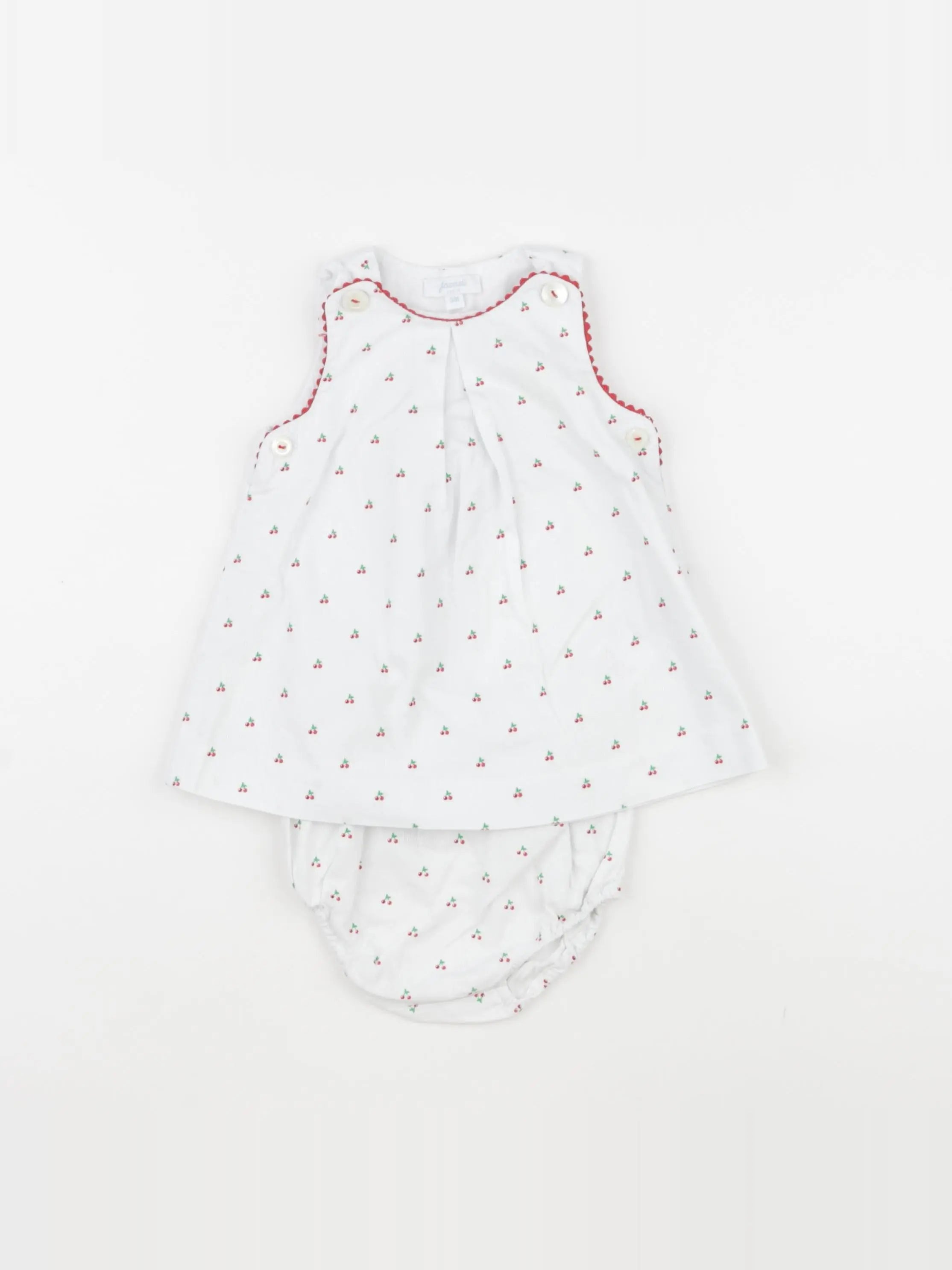 Jacadi - robe blanc, rouge - 3 mois