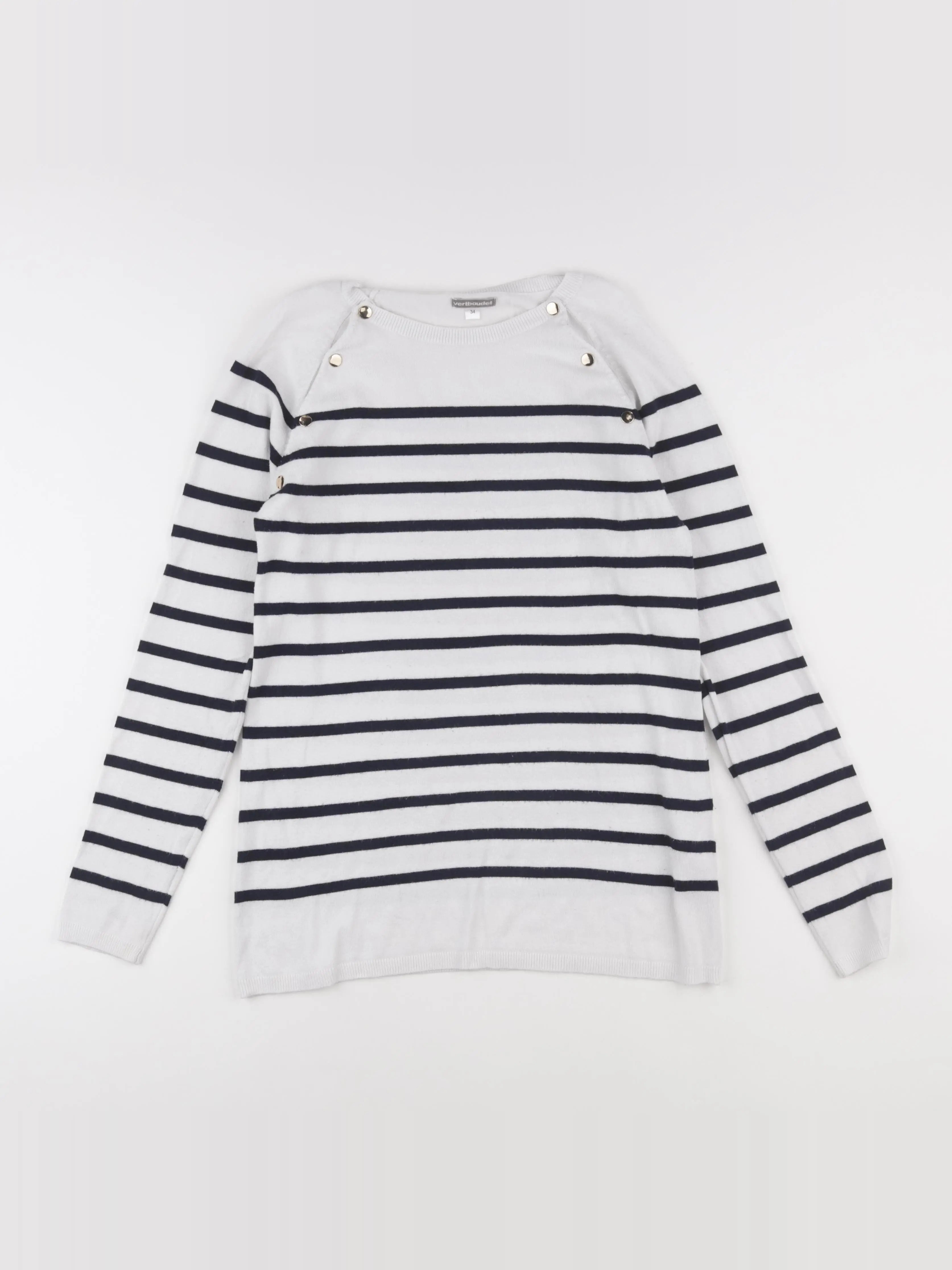 Vertbaudet - pull grossesse blanc, bleu - 34