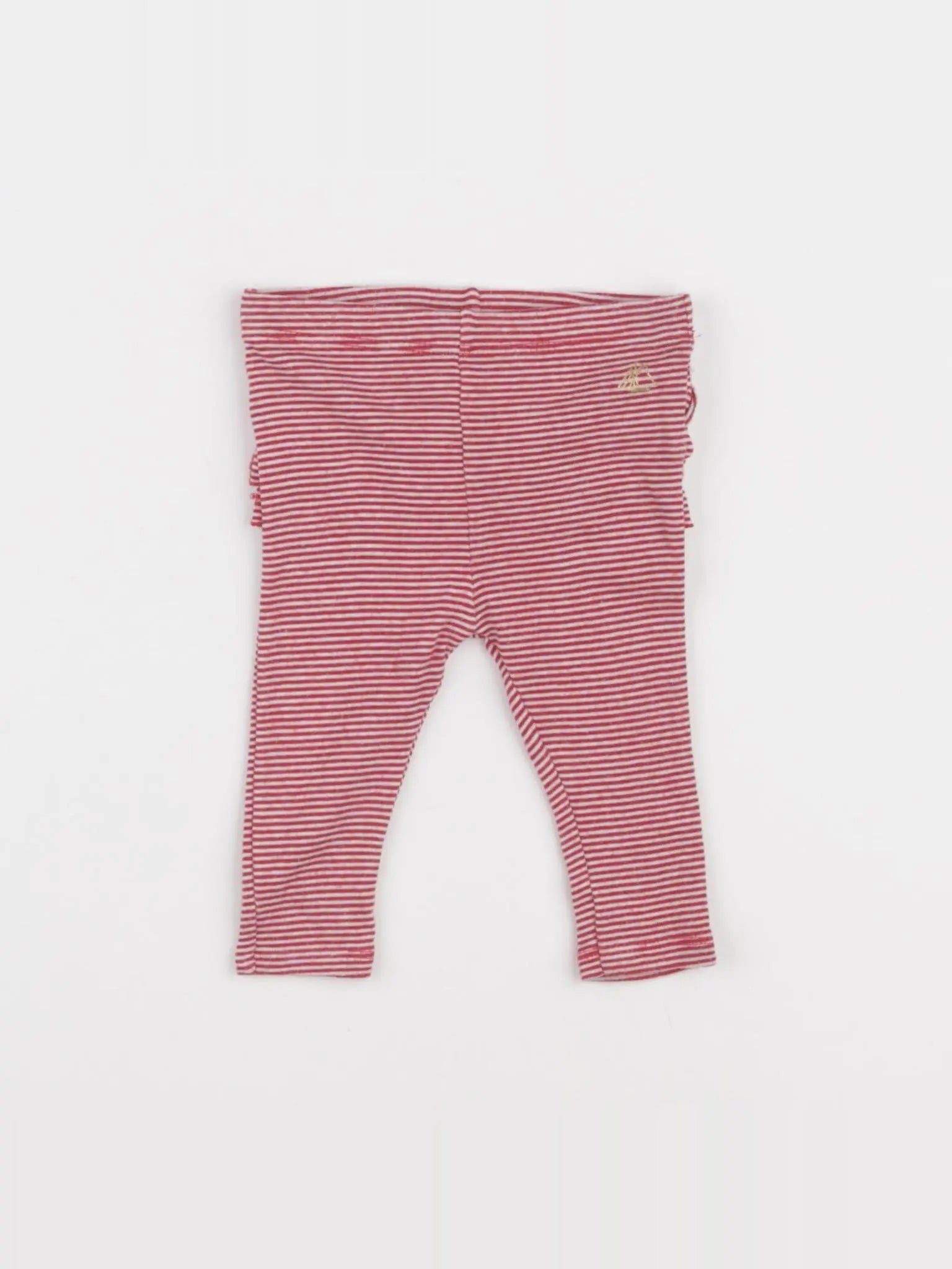 Petit Bateau - legging volants au dos rouge - 3 mois