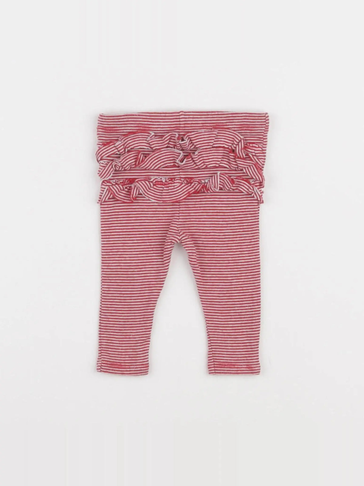 Petit Bateau - legging volants au dos rouge - 3 mois