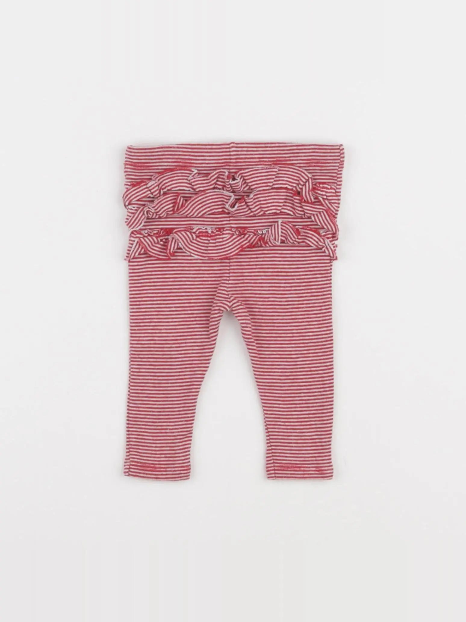 Petit Bateau - legging volants au dos rouge - 3 mois
