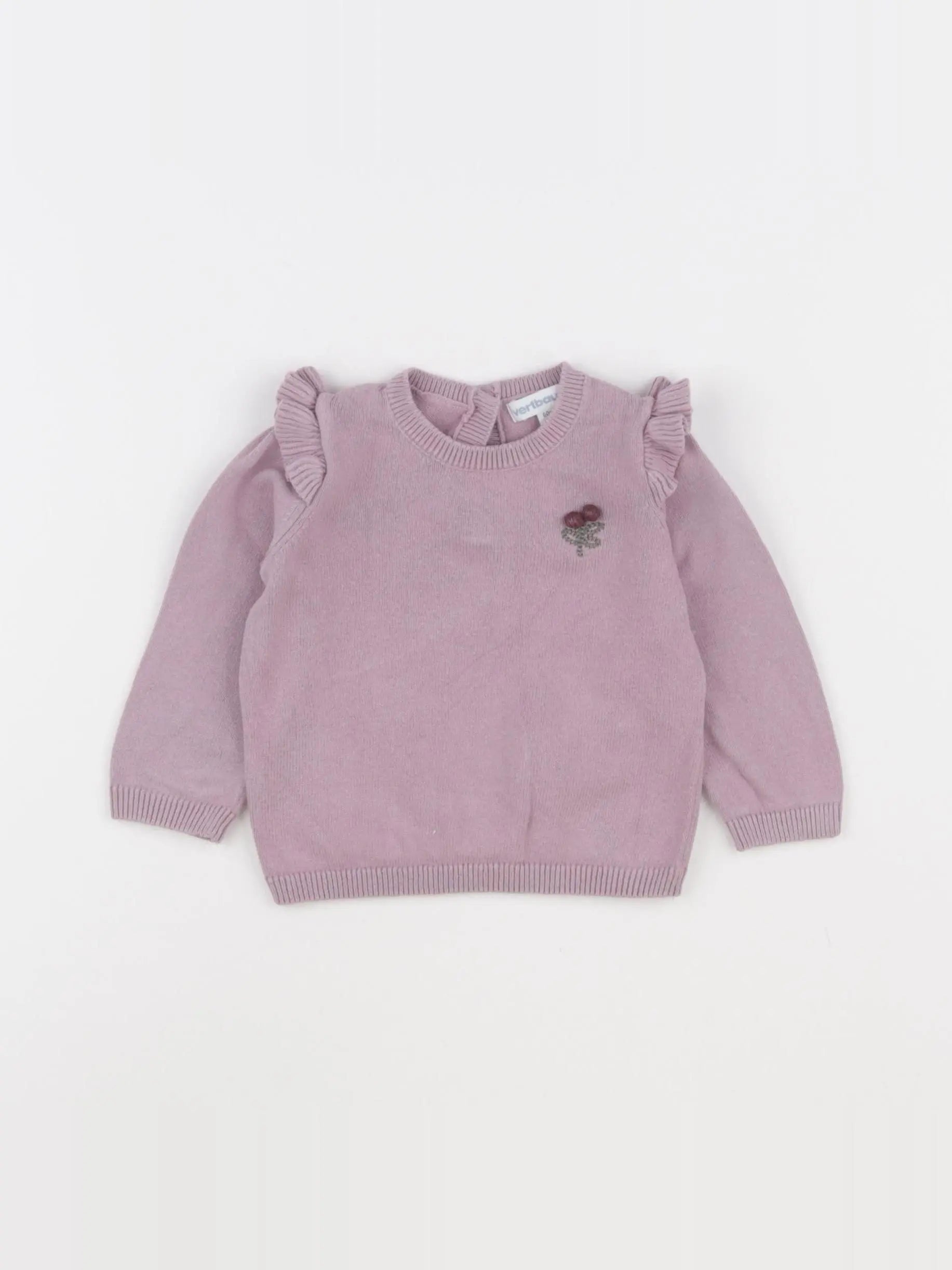 Vertbaudet - pull violet - 3 mois