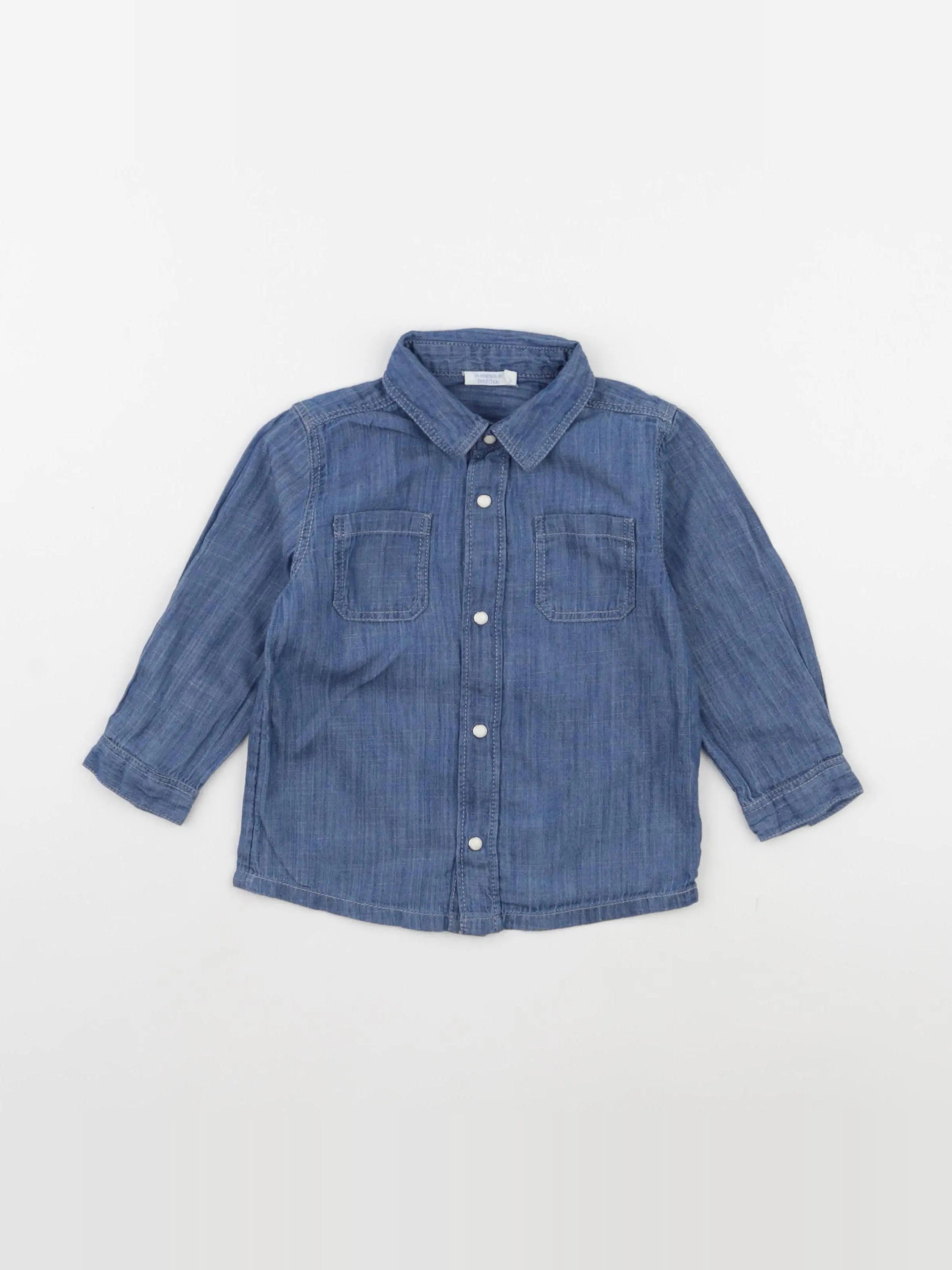 Boutchou - chemise bleu - 18 mois