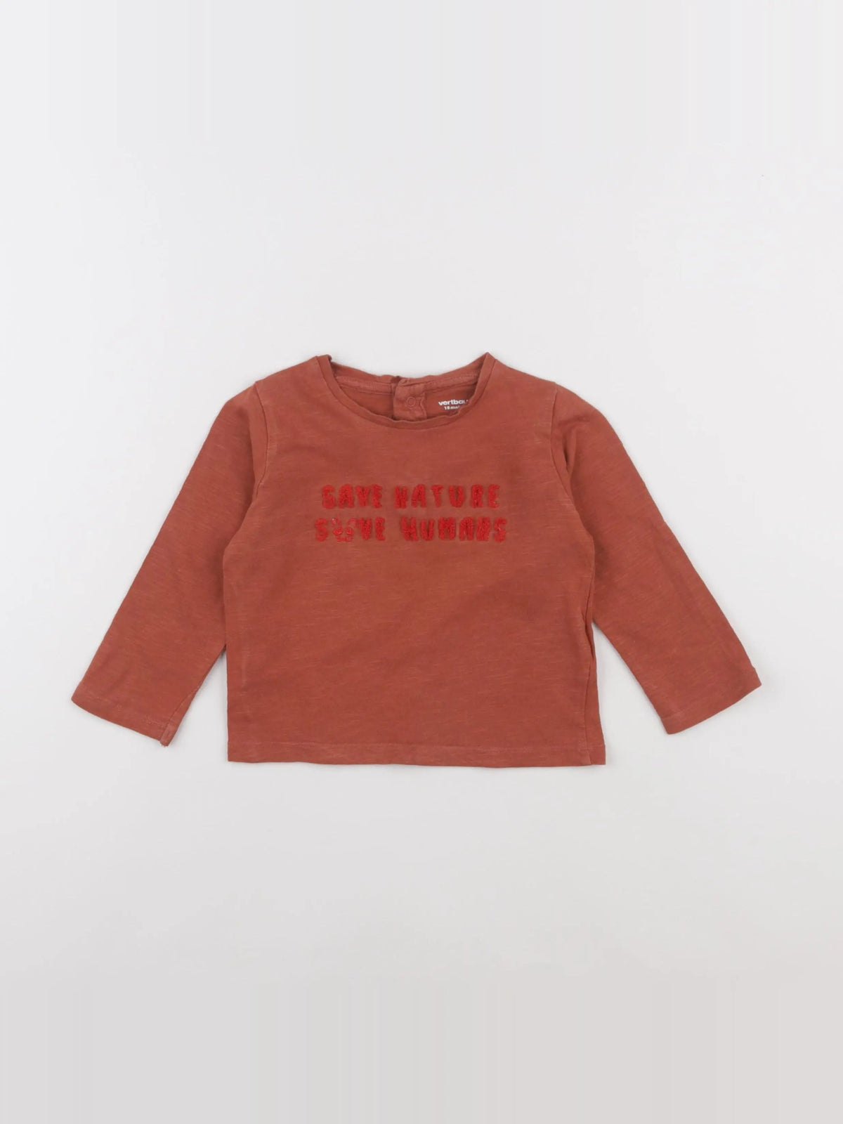 Vertbaudet - tee-shirt marron - 18 mois