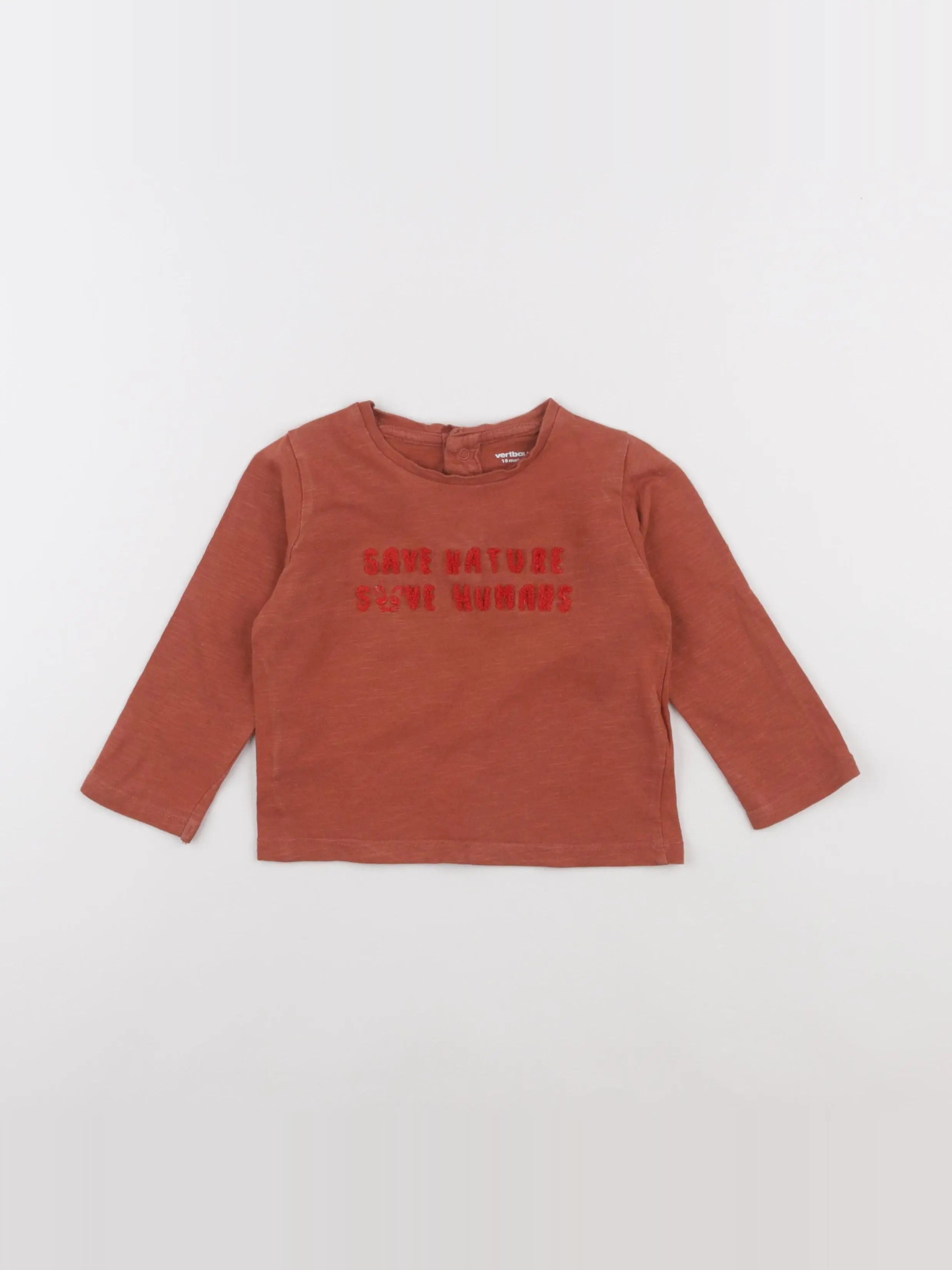 Vertbaudet - tee-shirt marron - 18 mois