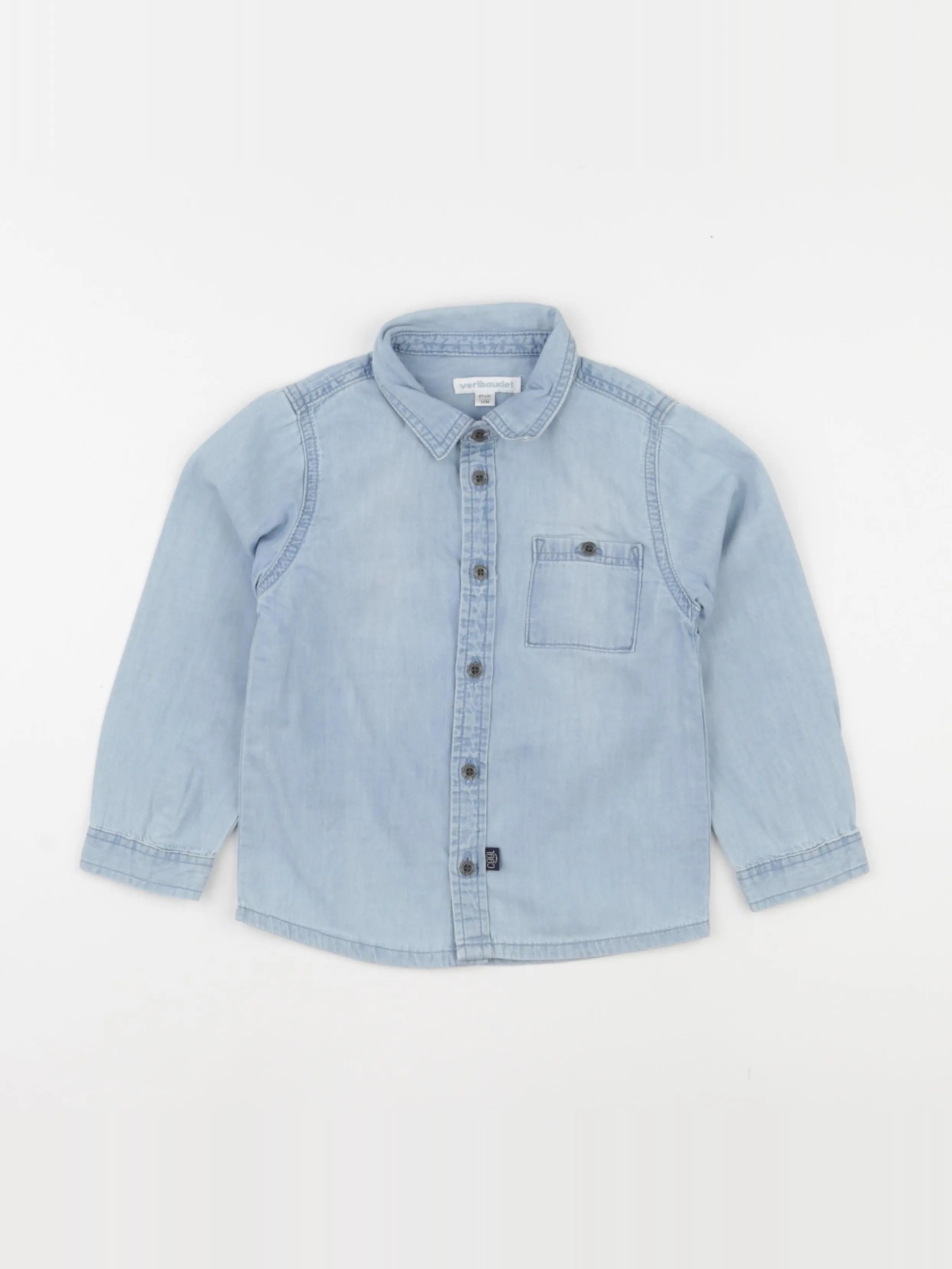 Vertbaudet - chemise bleu - 36 mois
