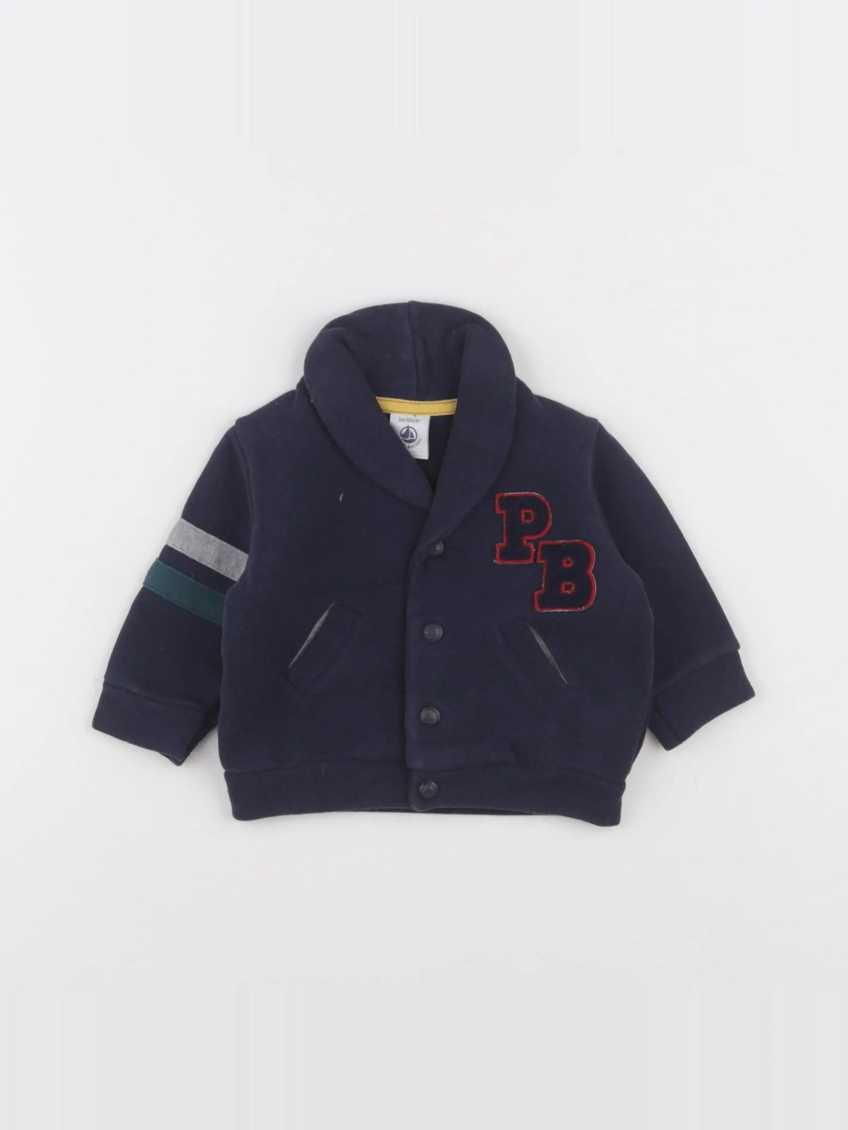 Petit Bateau - sweat bleu - 3 mois