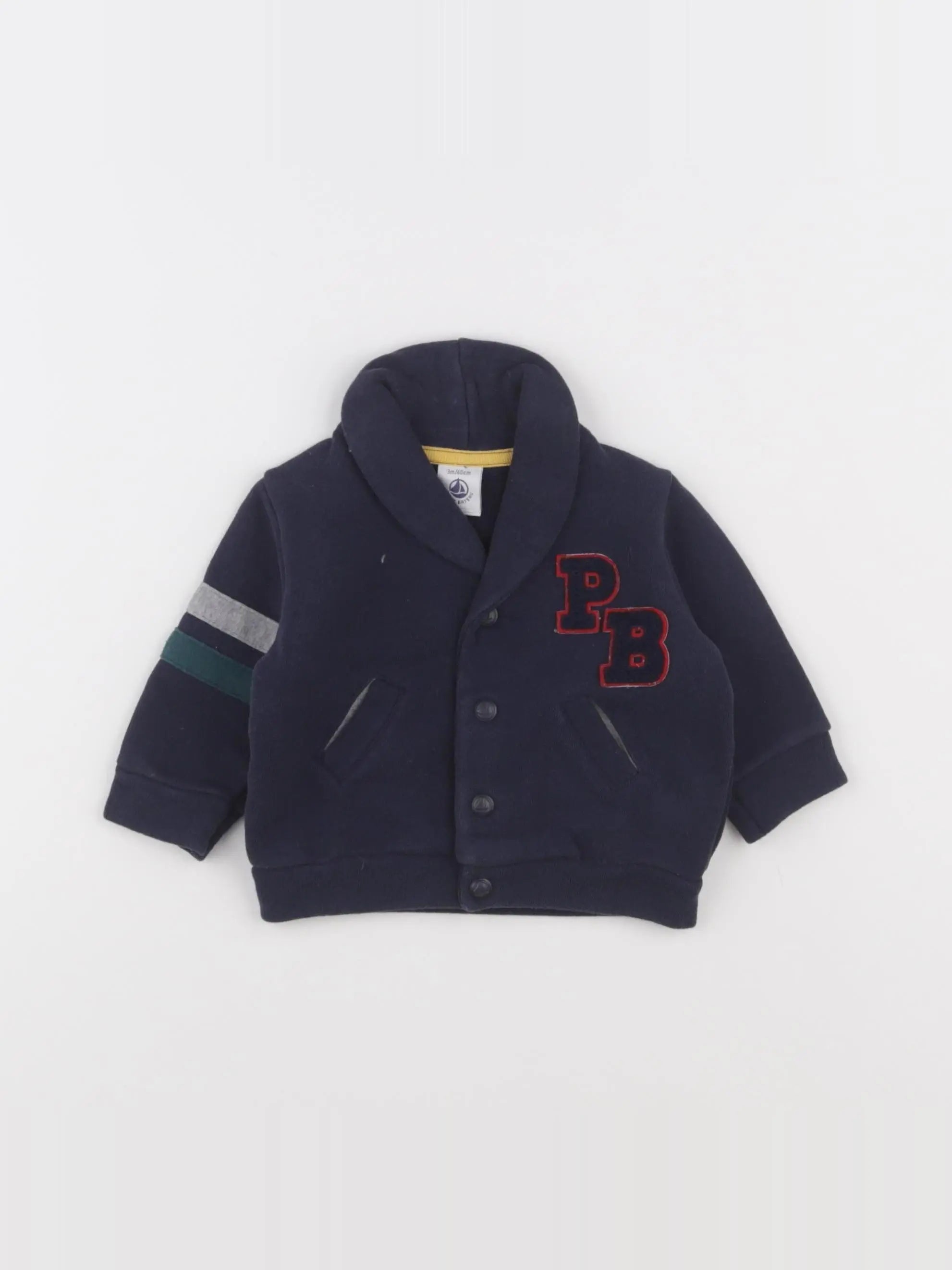 Petit Bateau - sweat bleu - 3 mois