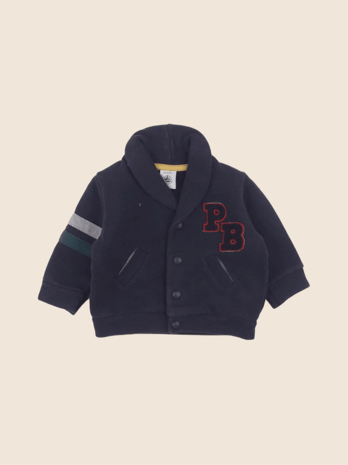 Petit Bateau - sweat bleu - 3 mois