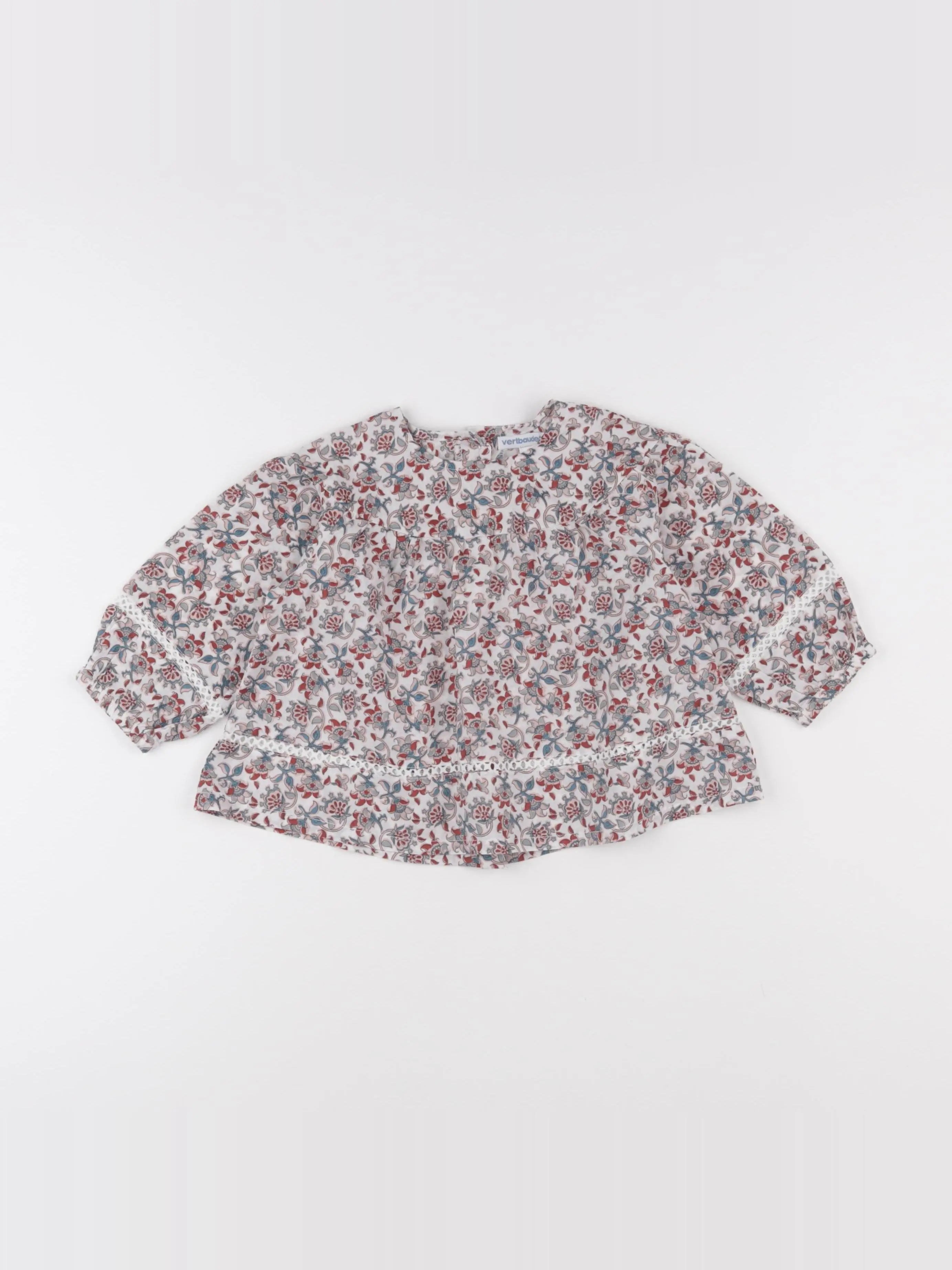 Vertbaudet - blouse blanc, rouge - 18 mois