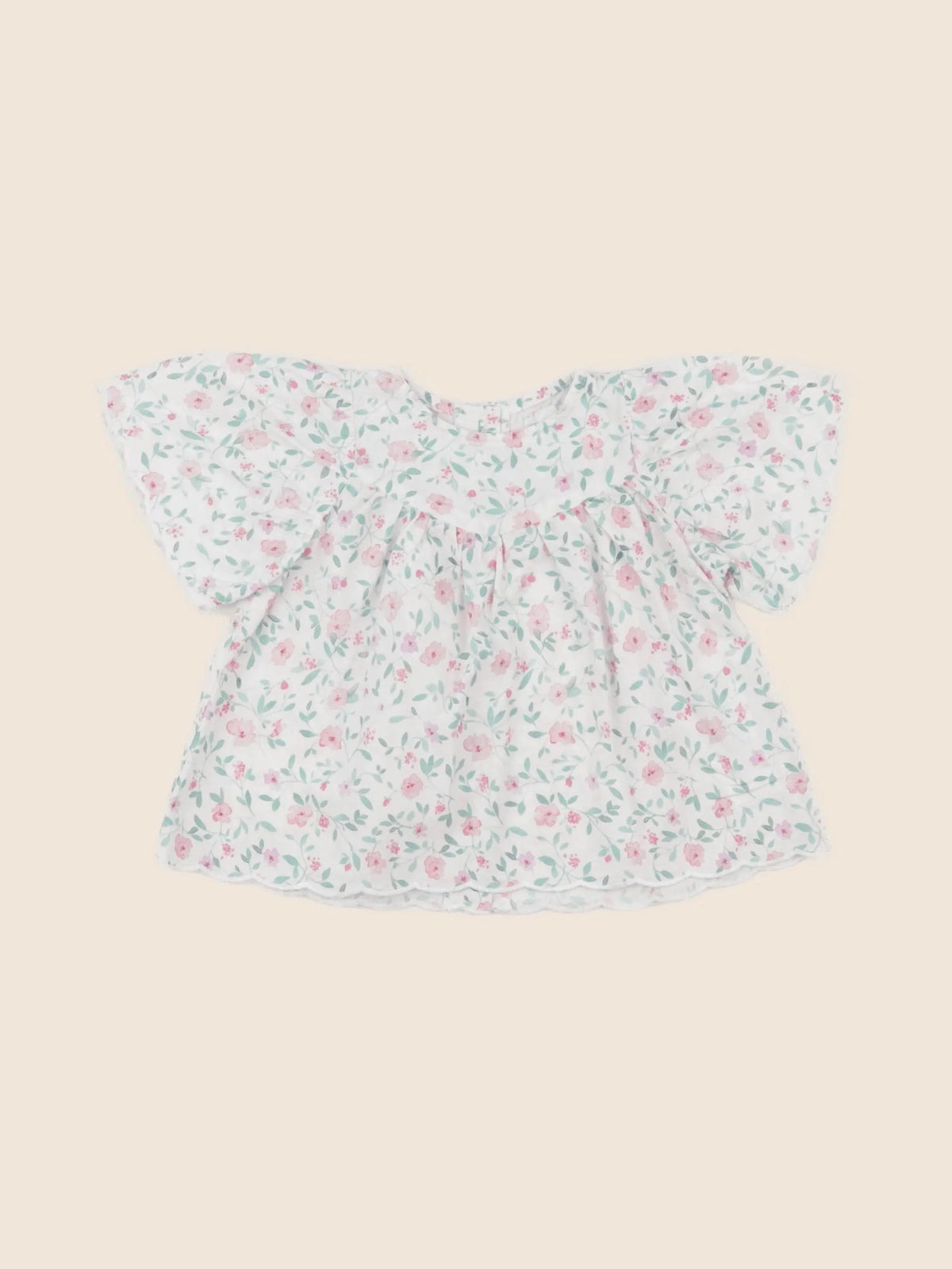Vertbaudet - blouse rose, vert - 9 mois