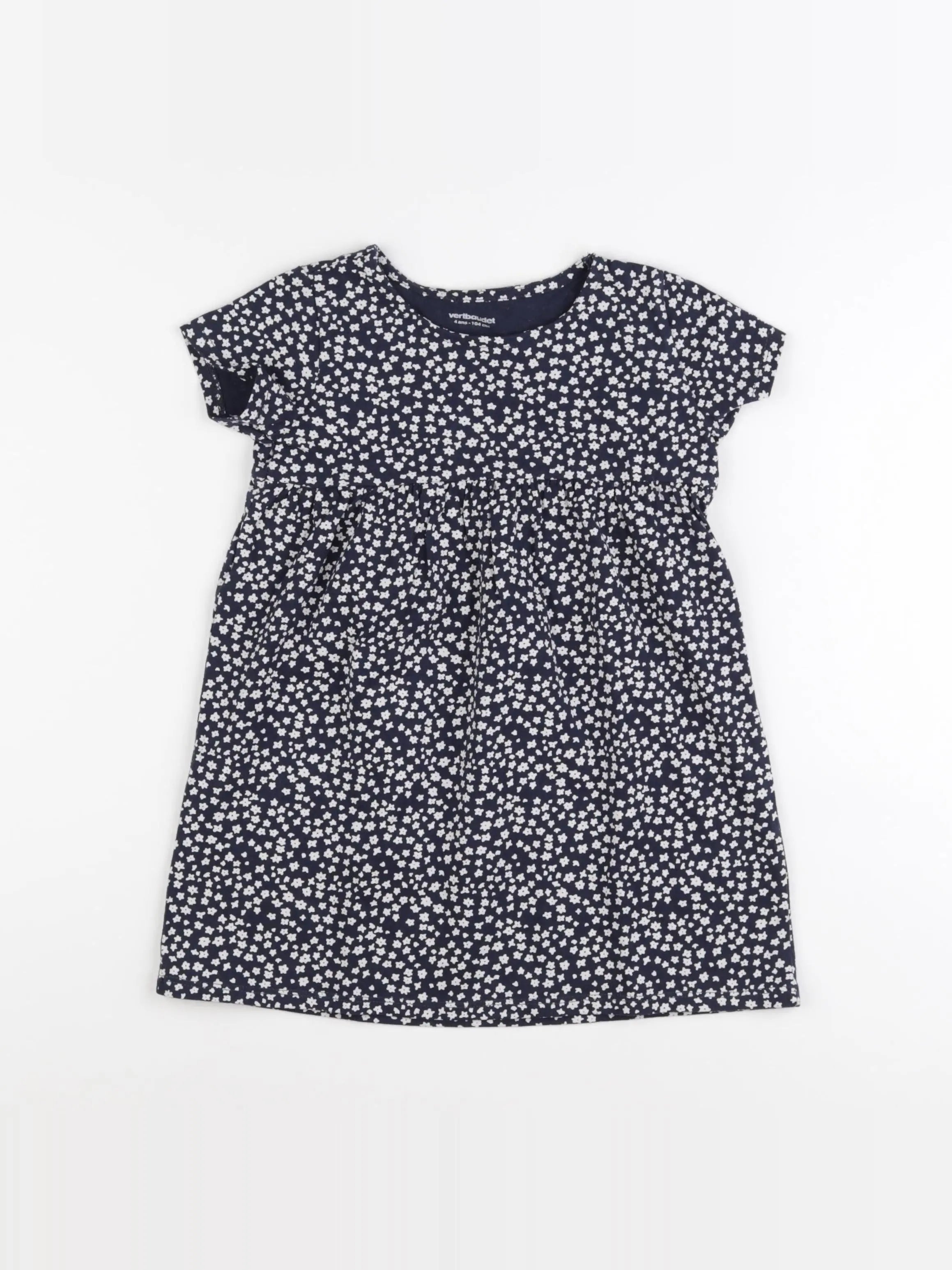Vertbaudet - robe blanc, bleu - 4 ans