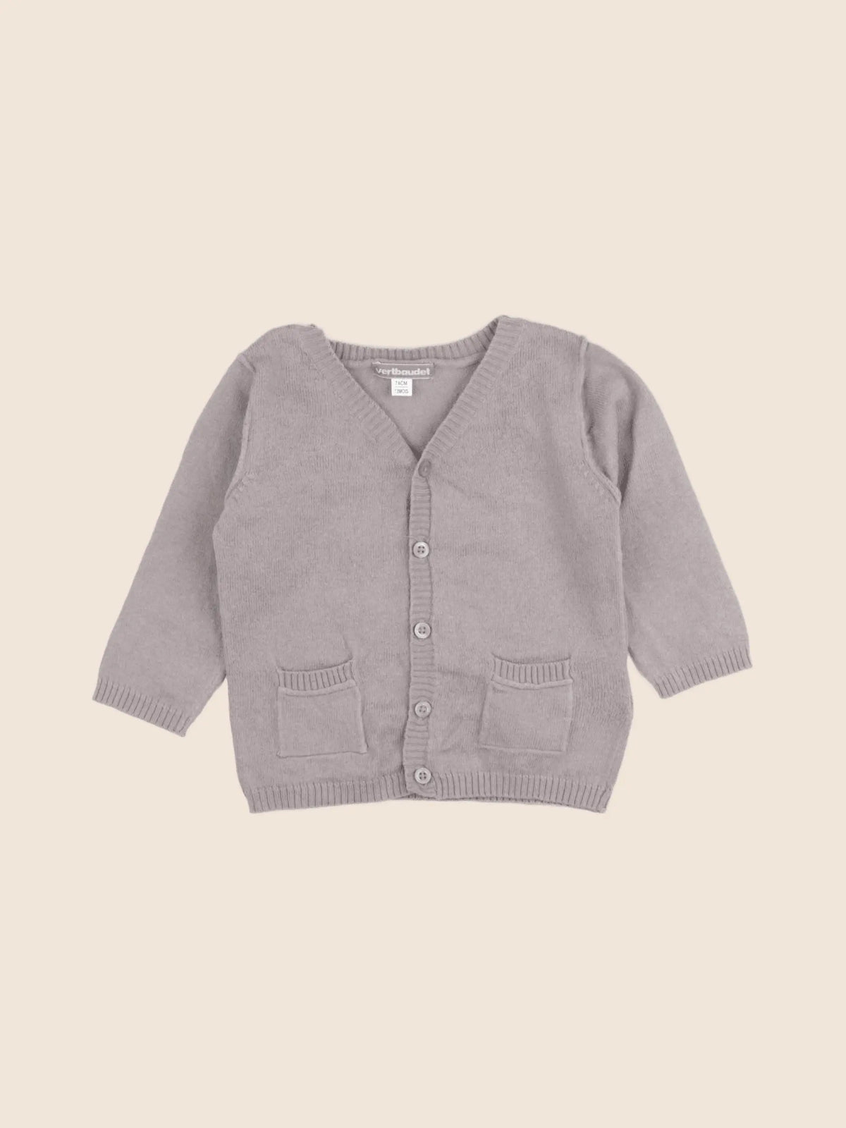 Vertbaudet - gilet taupe - 12 mois