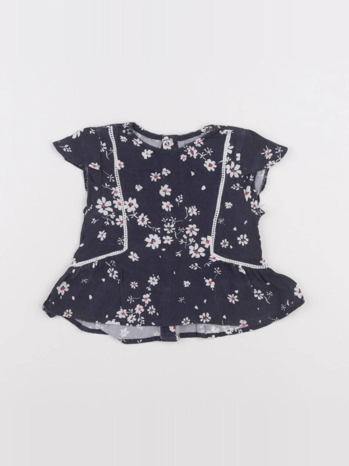 IKKS - blouse bleu - 12 mois
