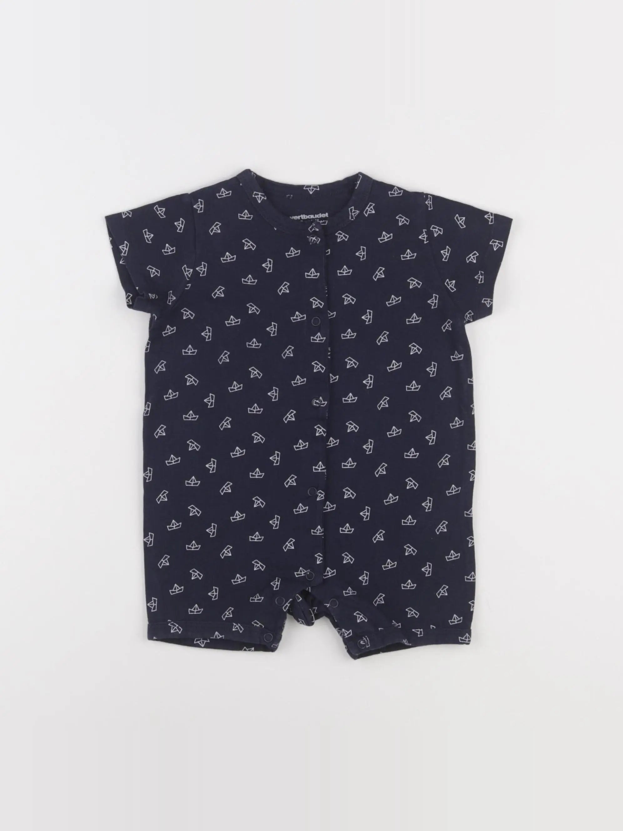 Vertbaudet - pyjama coton bleu - 6 mois
