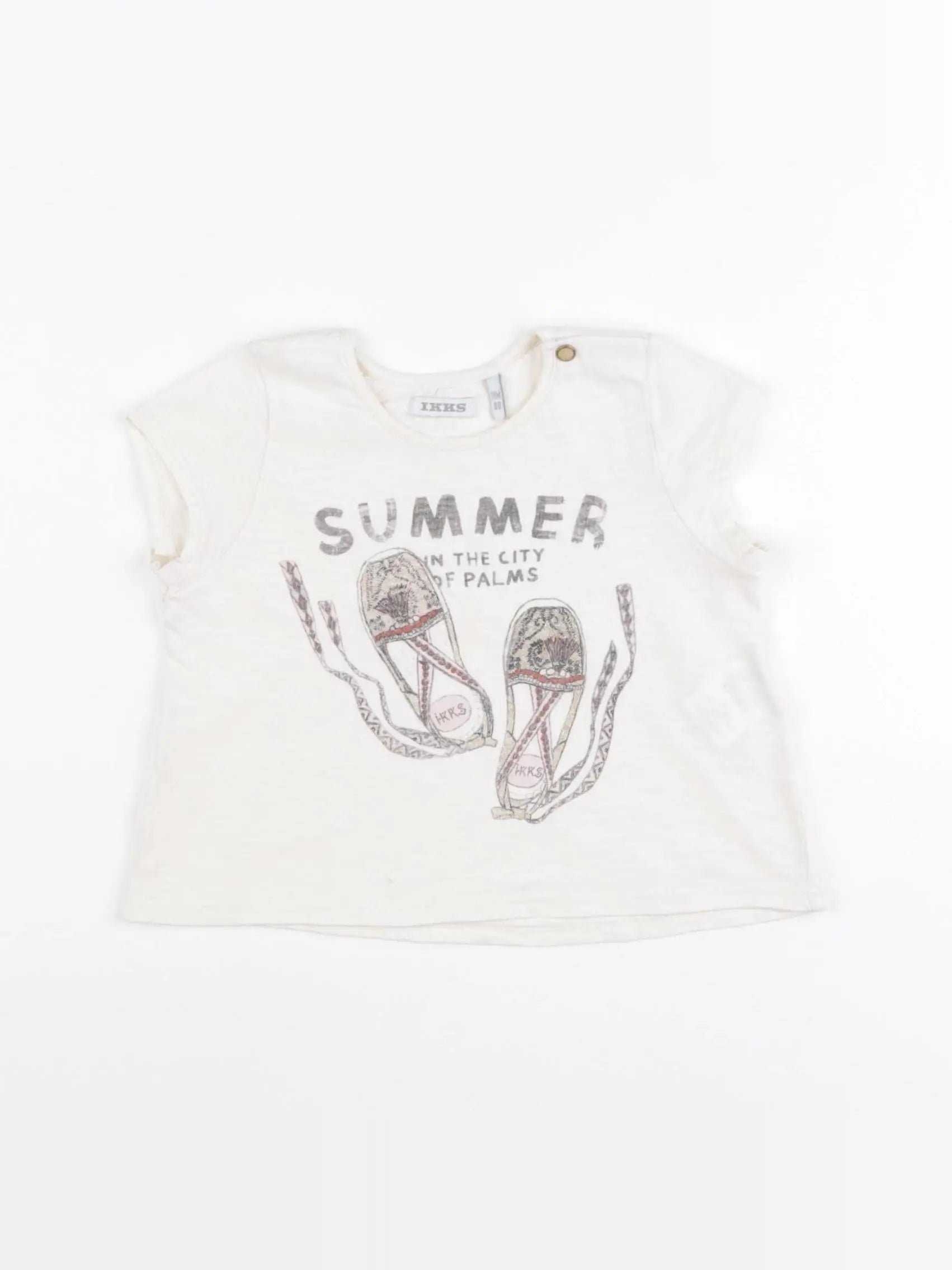 IKKS - tee-shirt beige - 18 mois