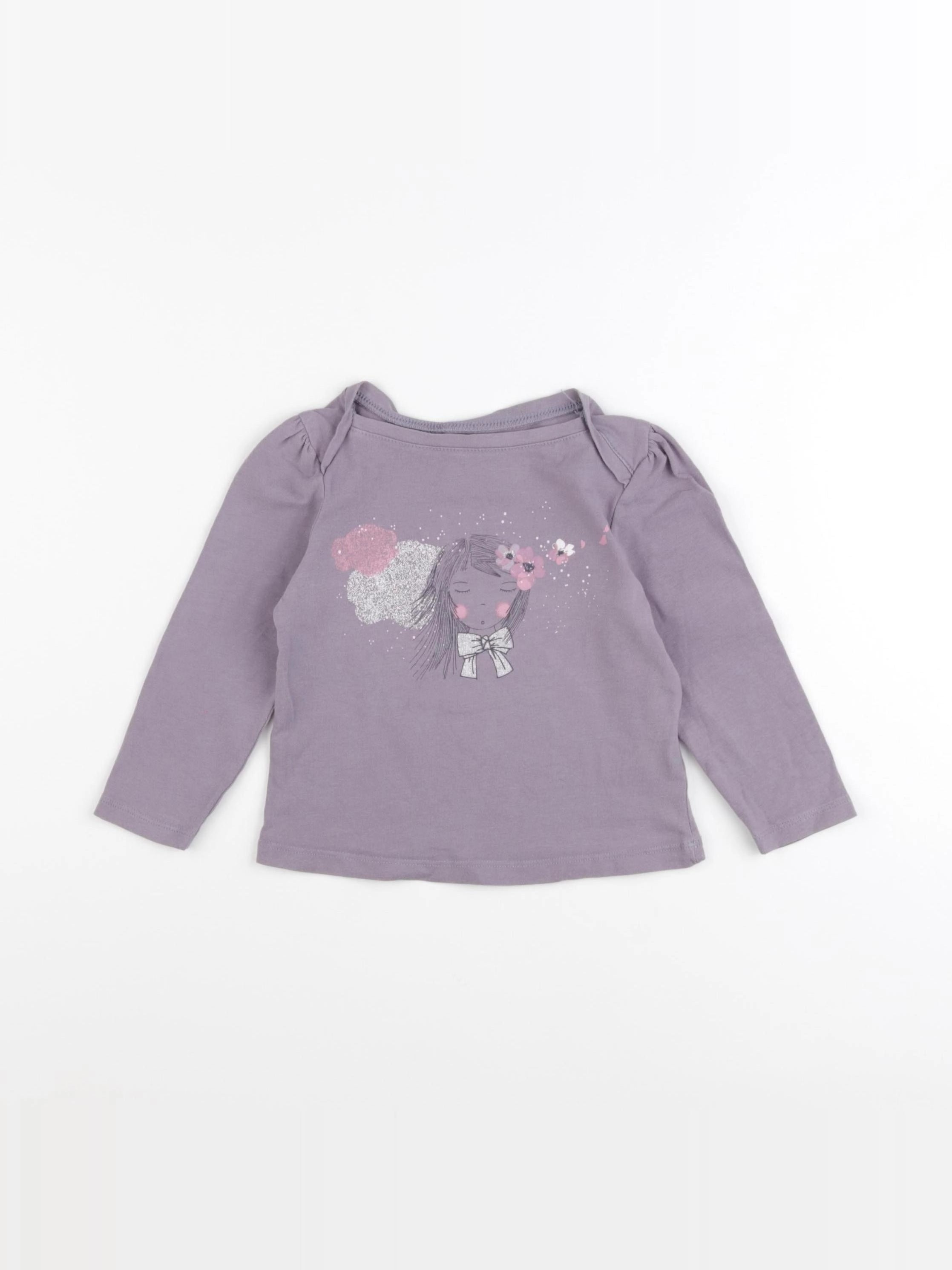Vertbaudet - tee-shirt violet - 2 ans