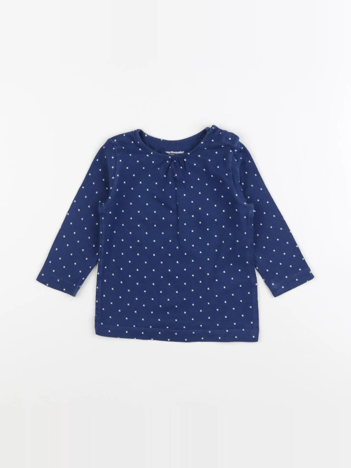 Vertbaudet - tee-shirt bleu, blanc - 12 mois
