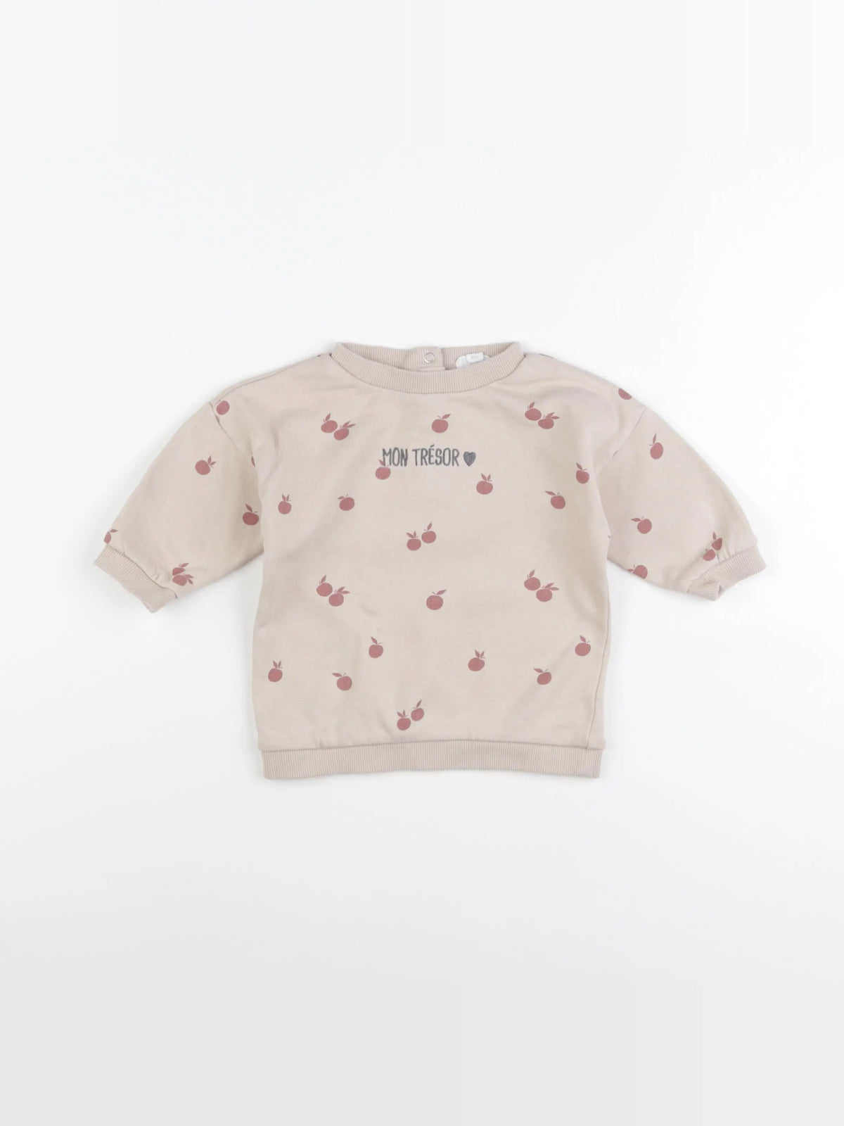 Vertbaudet - sweat beige - 9 mois