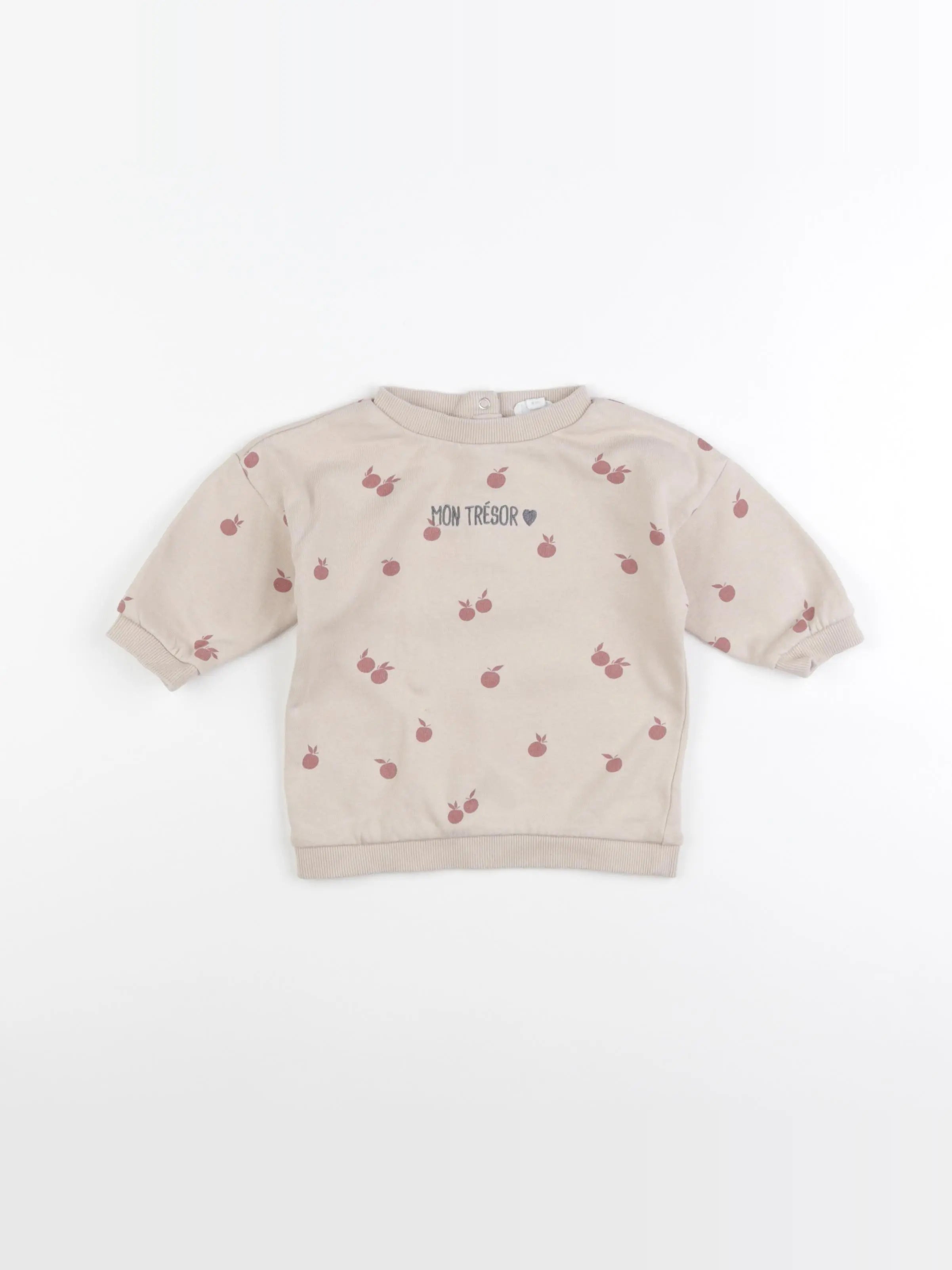 Vertbaudet - sweat beige - 9 mois