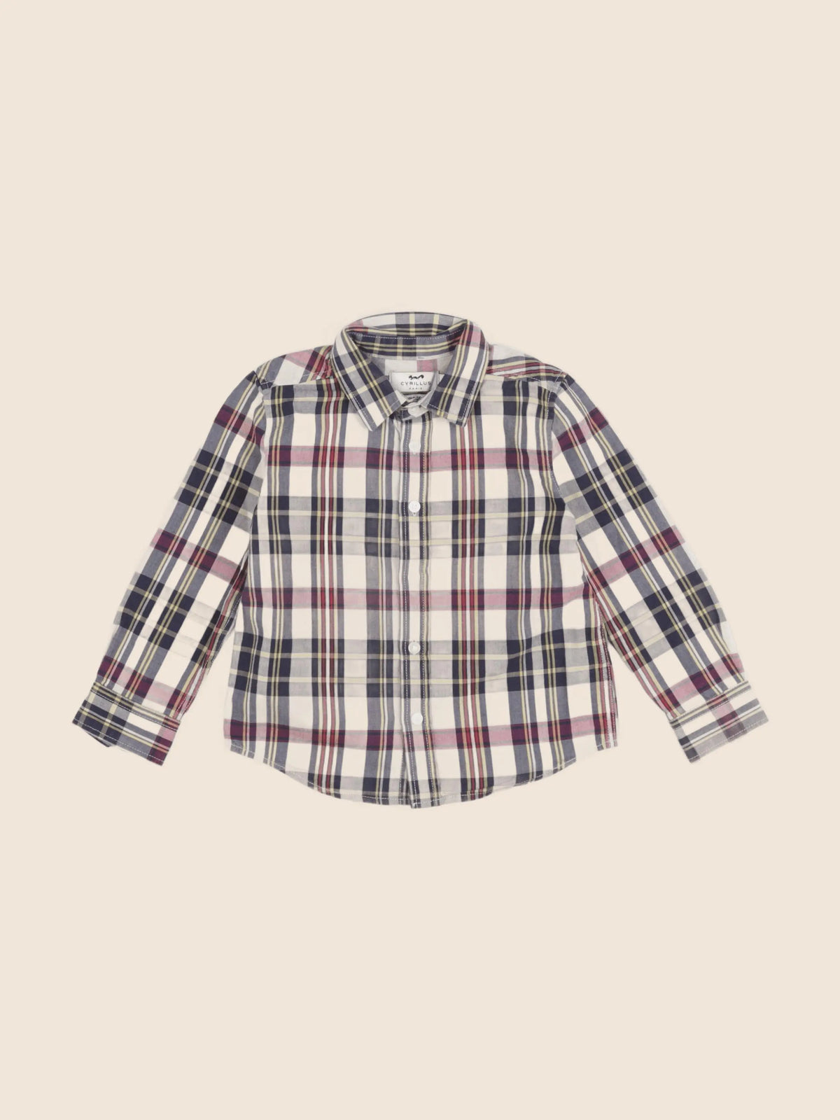 Cyrillus - chemise bleu, beige - 3 ans
