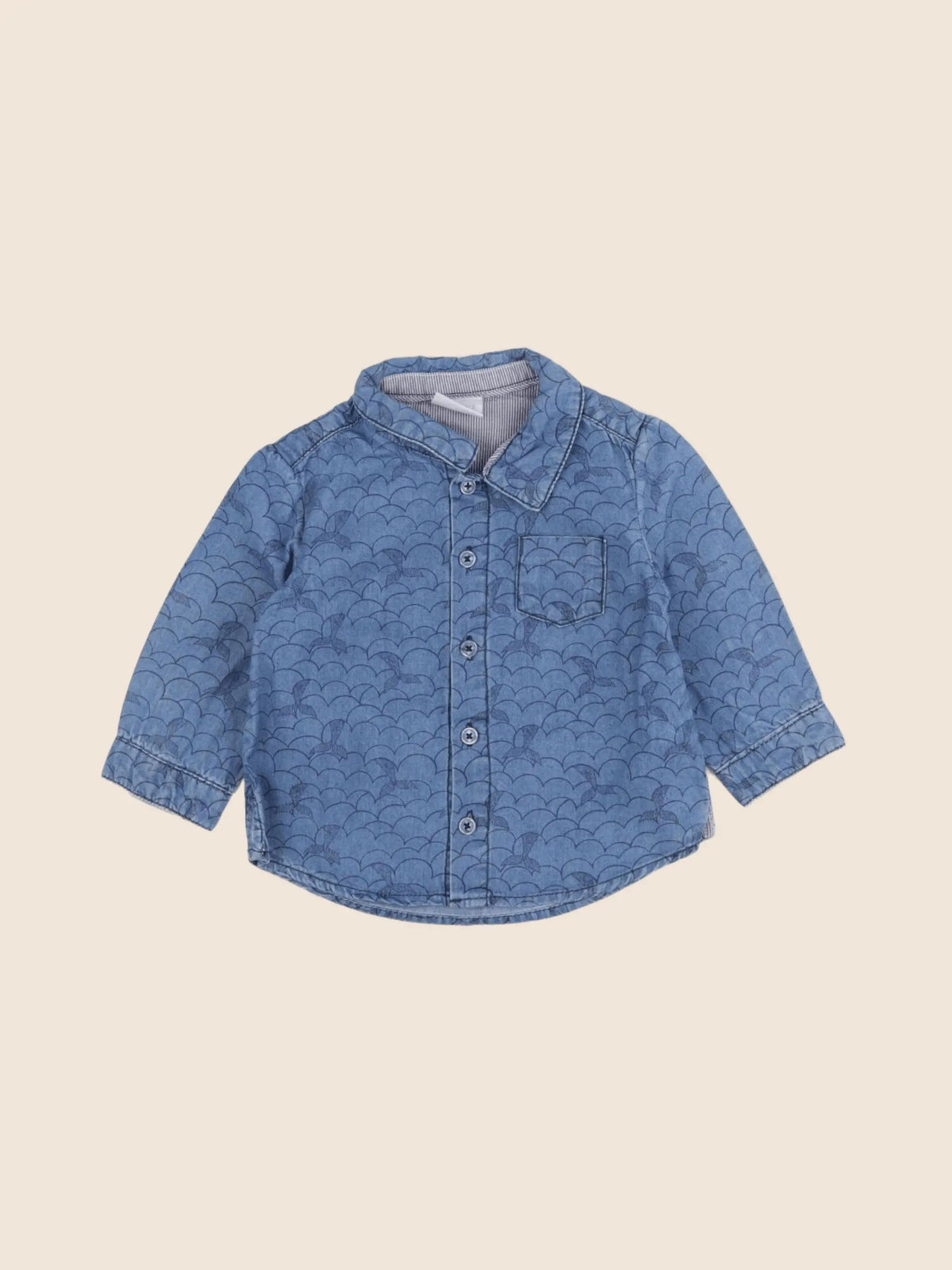 Natalys - chemise bleu - 6 mois