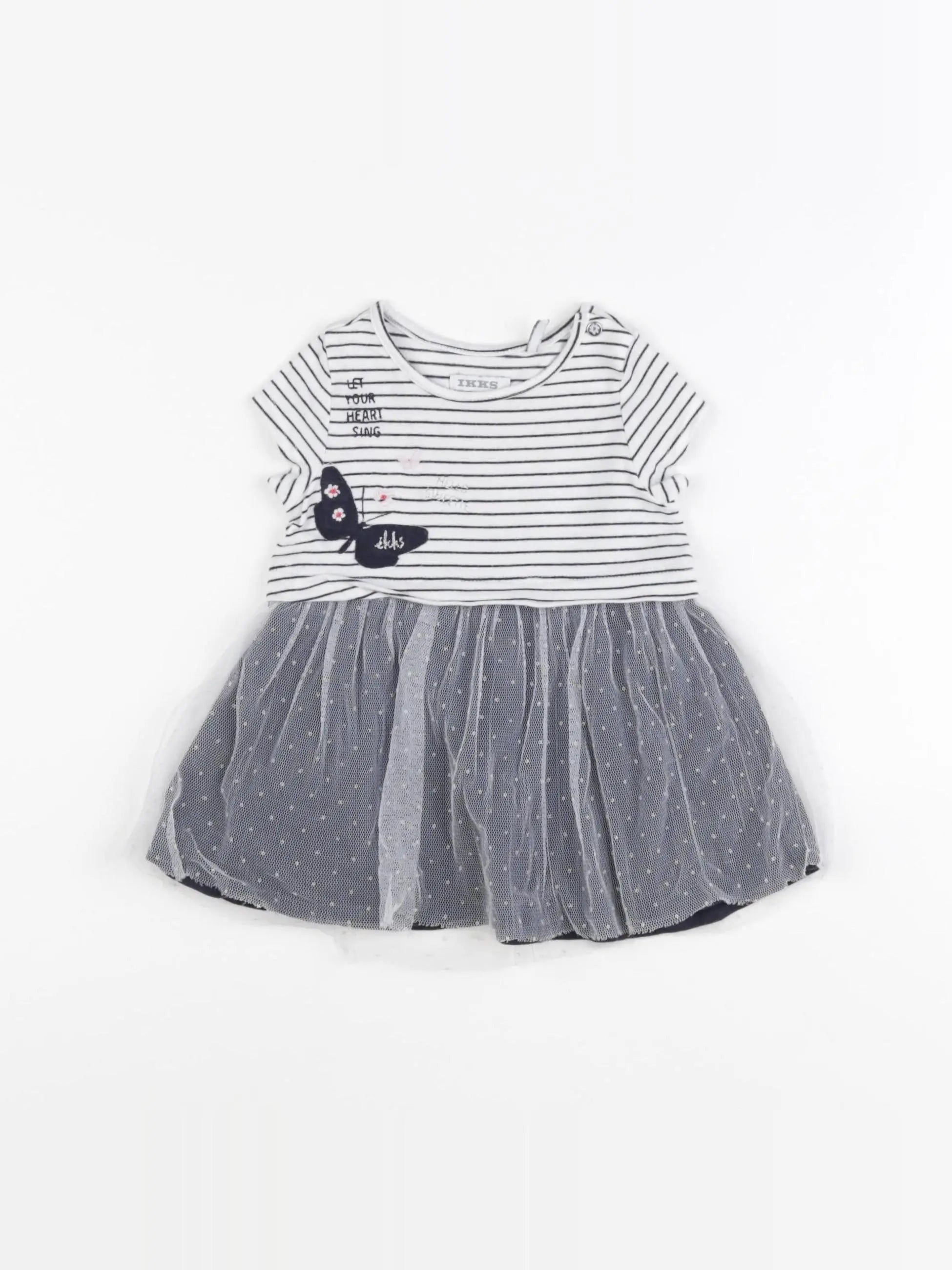 IKKS - robe blanc, bleu - 3 mois