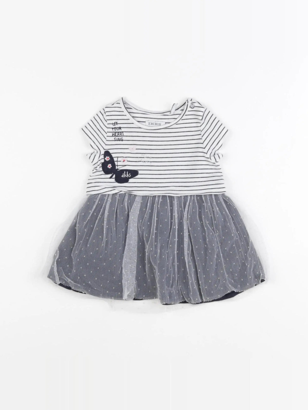 IKKS - robe blanc, bleu - 3 mois