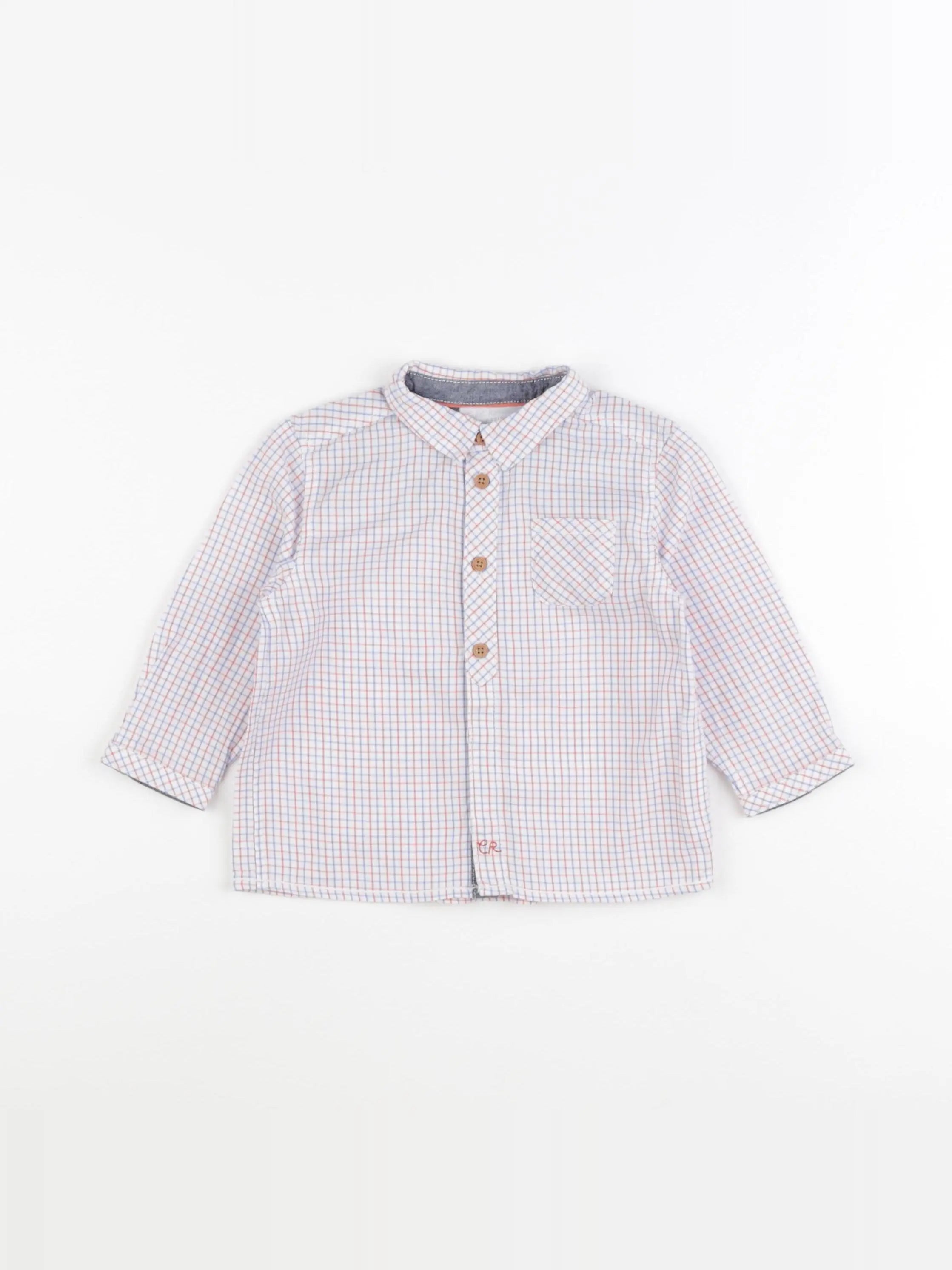 Cadet Rousselle - chemise bleu, orange - 12 mois
