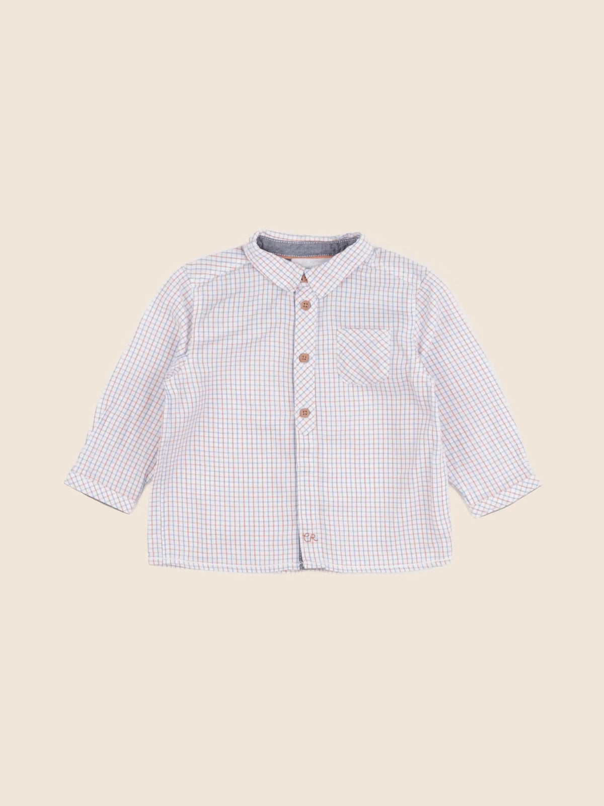 Cadet Rousselle - chemise bleu, orange - 12 mois