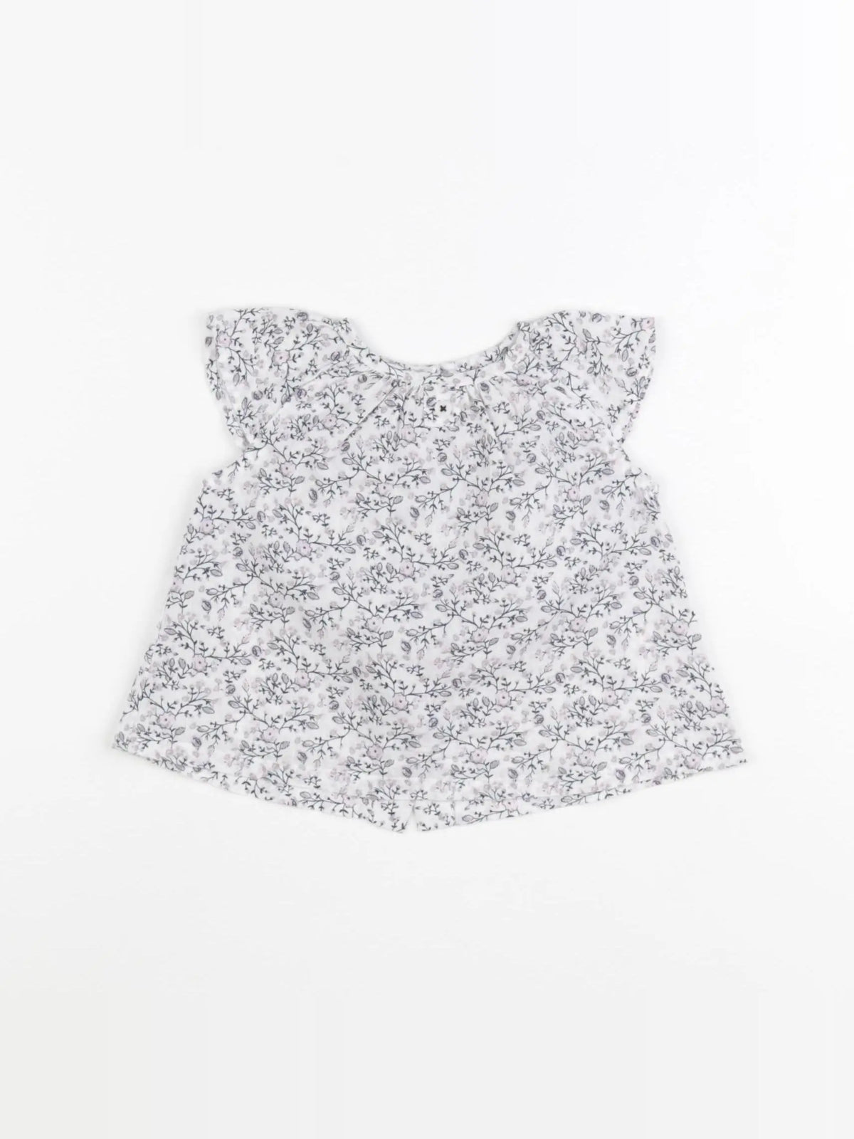 Boutchou - blouse blanc, rose - 3 mois