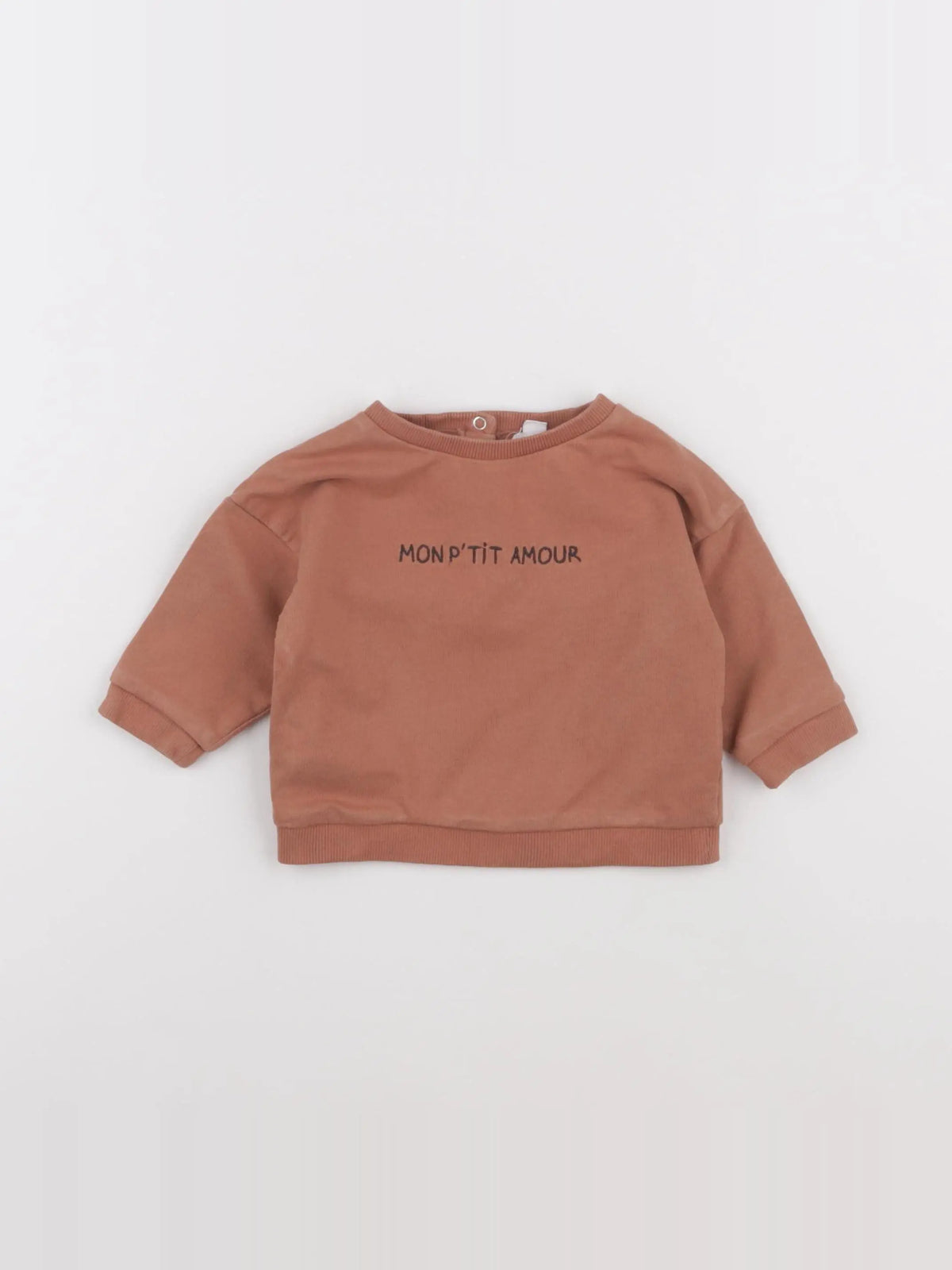 Vertbaudet - sweat marron - 6 mois