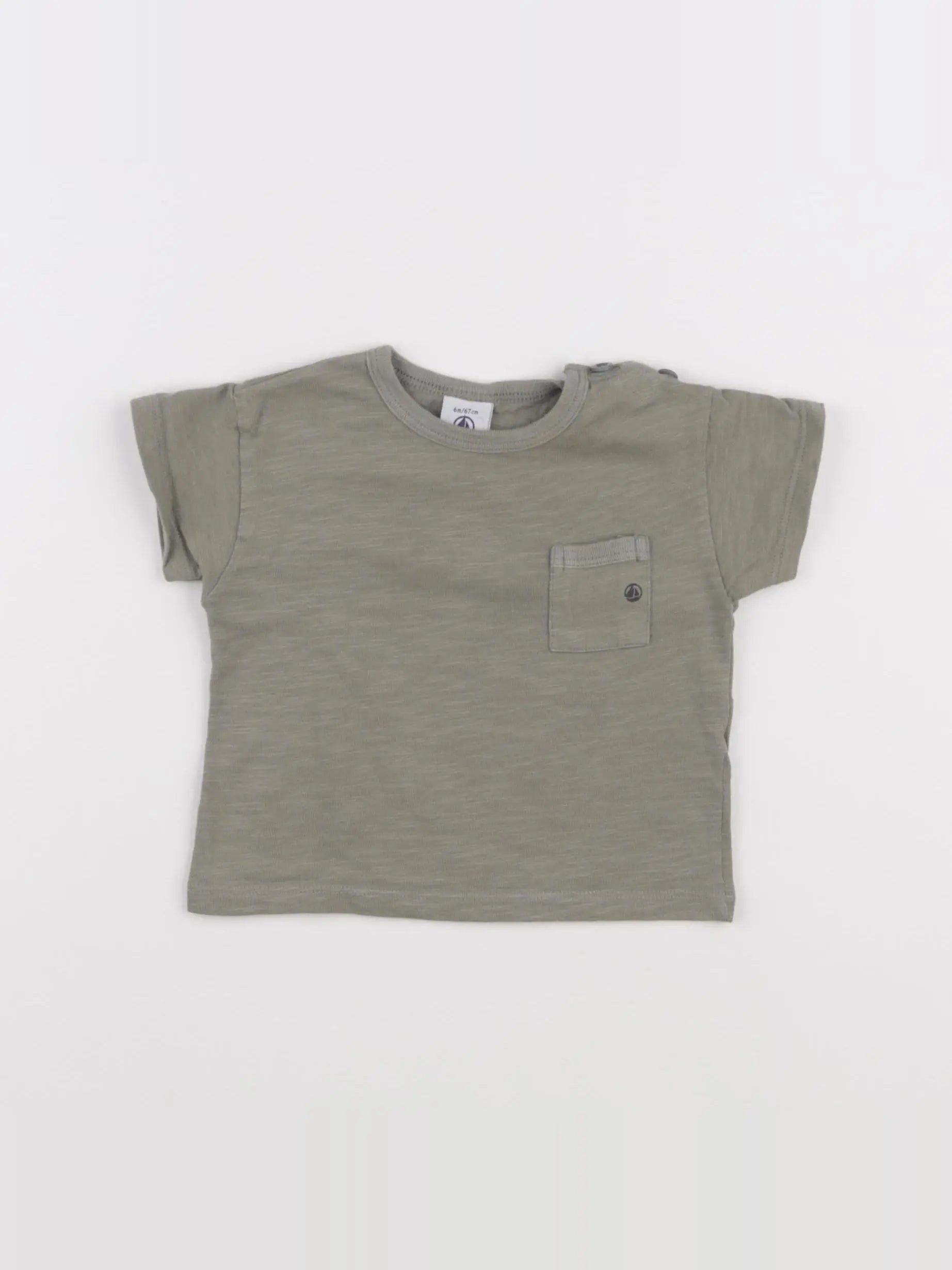 Petit Bateau - tee-shirt vert - 6 mois