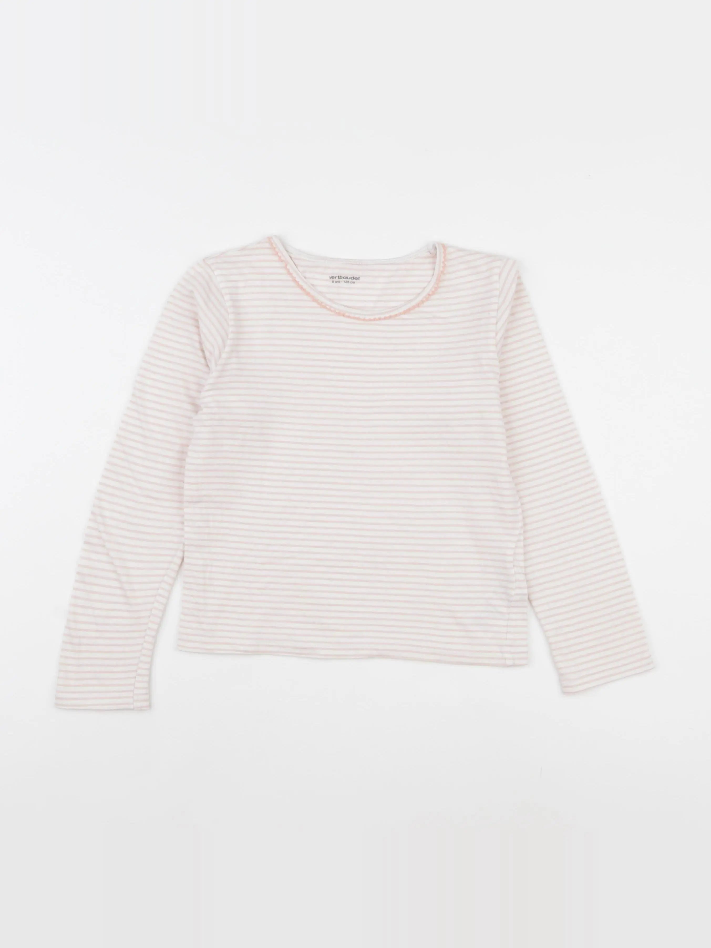 Vertbaudet - maillot de corps blanc, rose - 8 ans