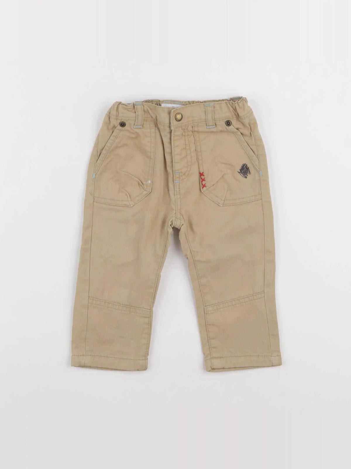 Vertbaudet - pantalon beige - 12 mois