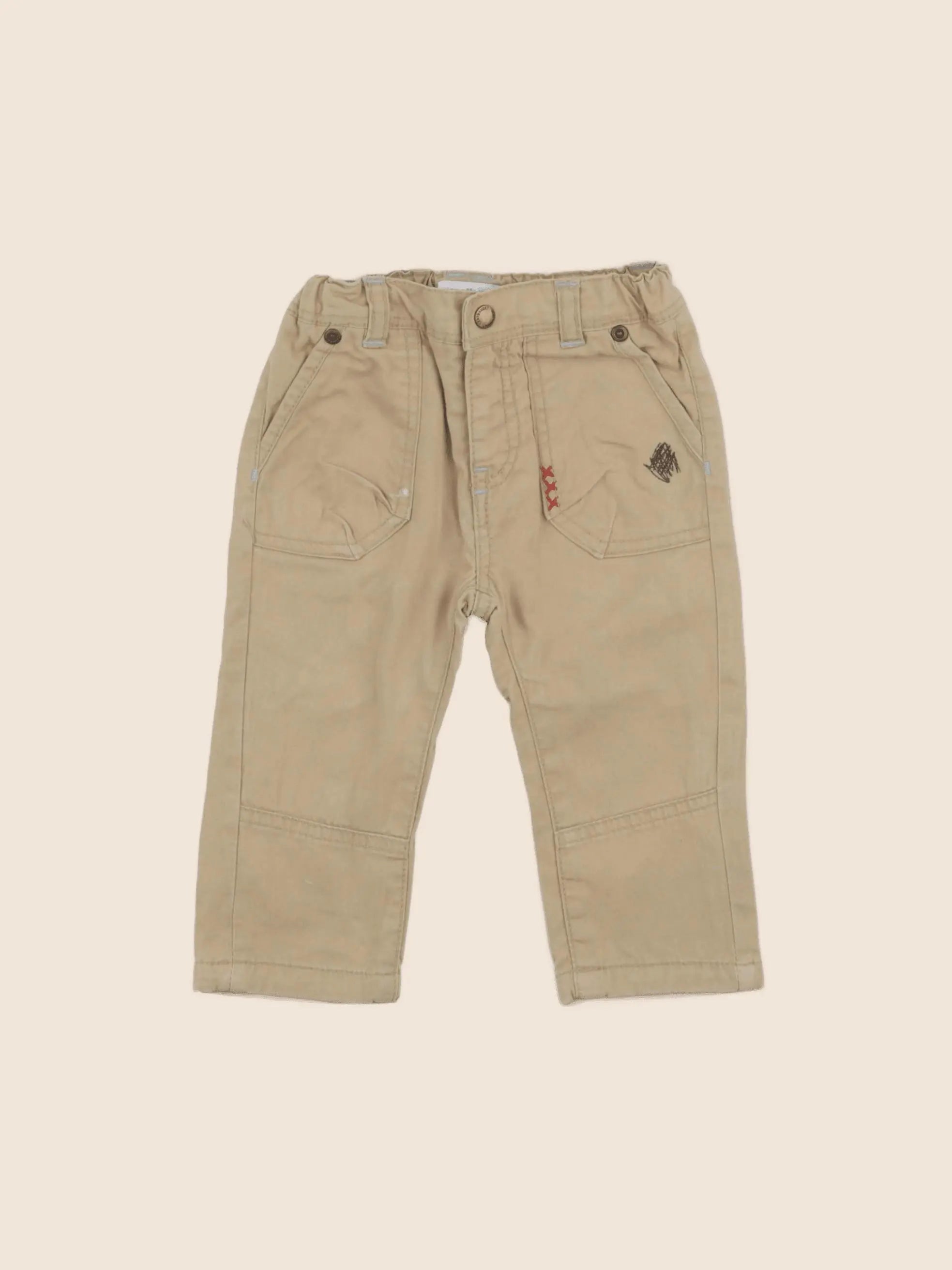 Vertbaudet - pantalon beige - 12 mois