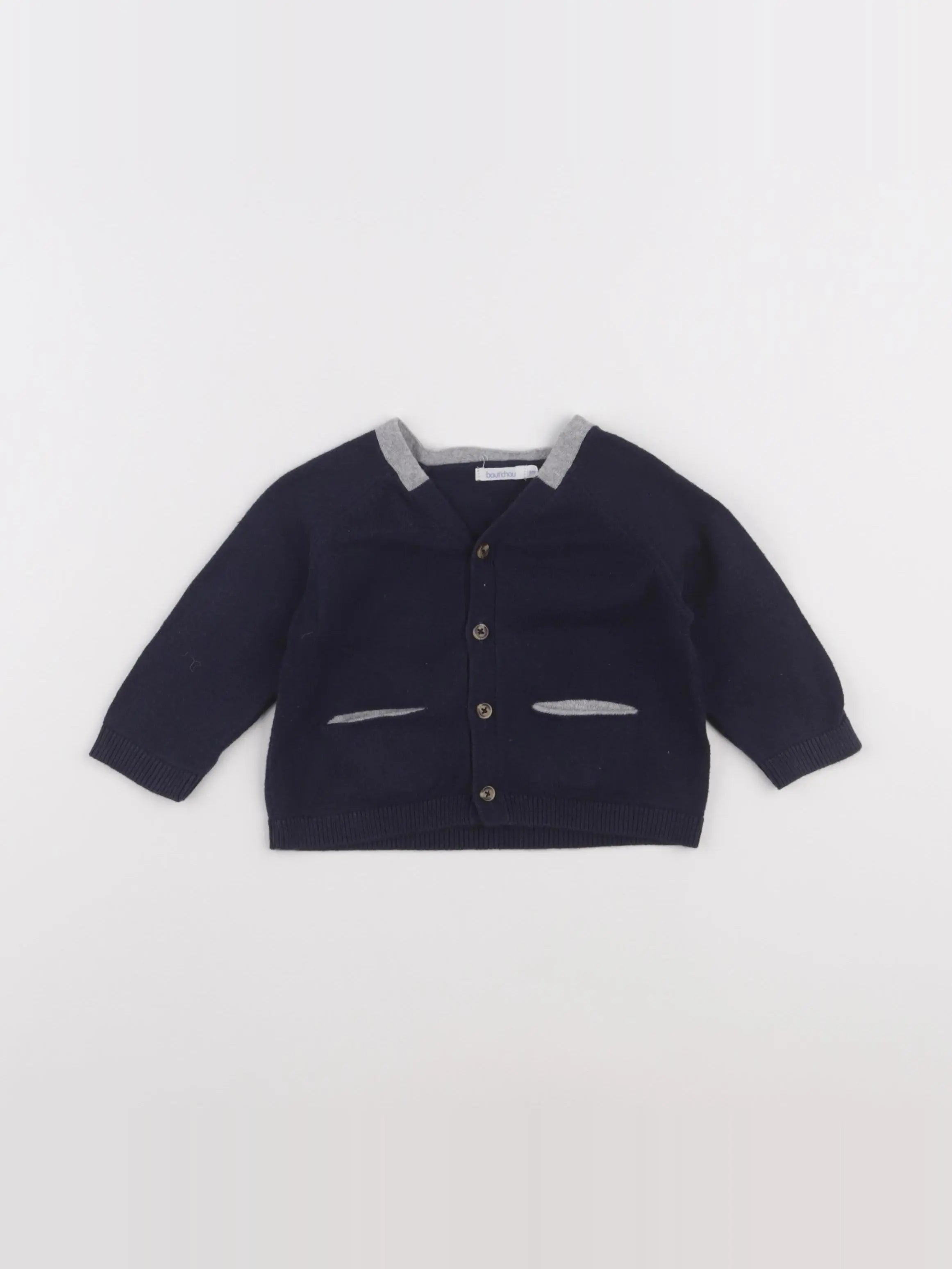 Boutchou - gilet bleu - 6 mois