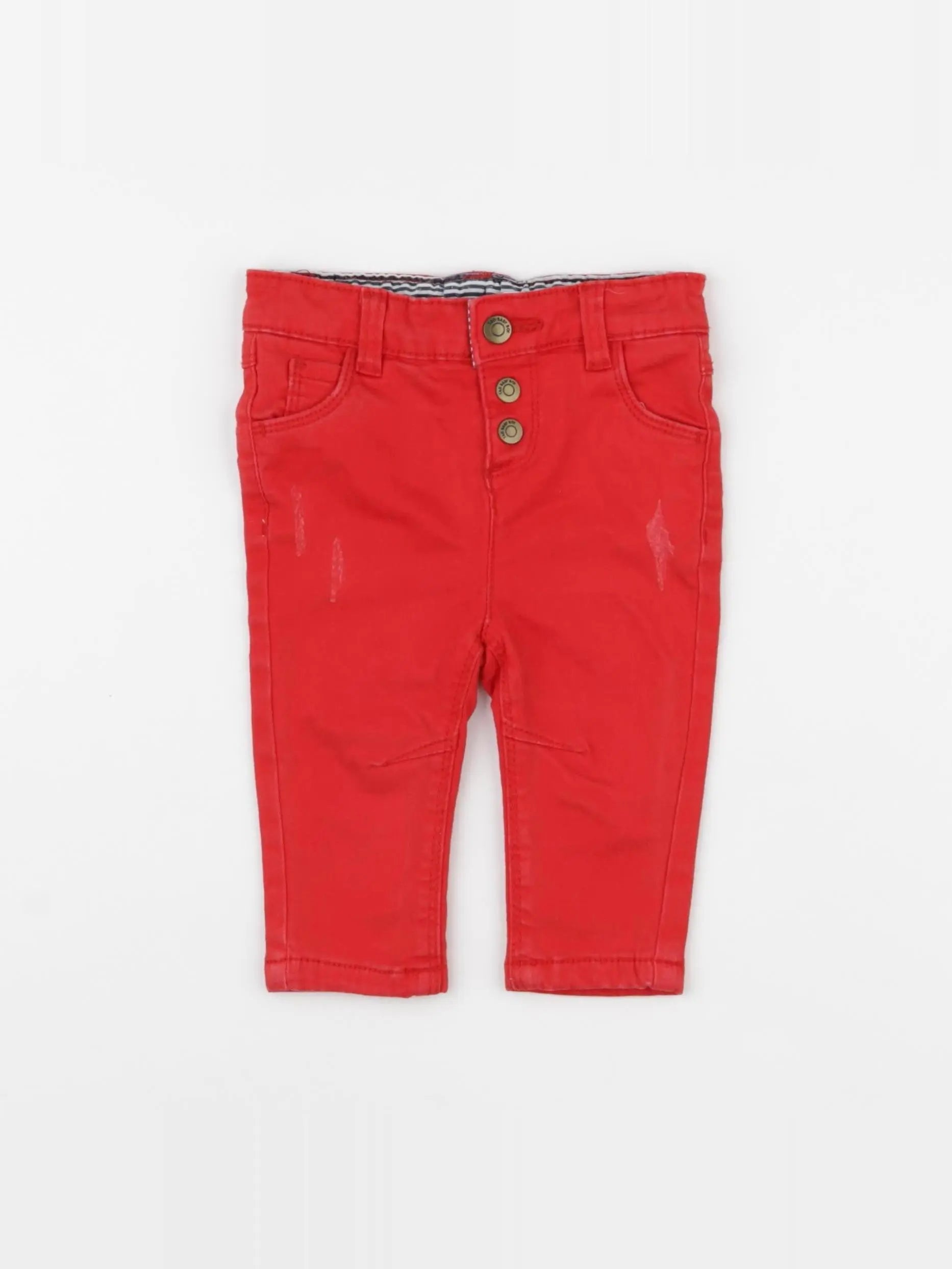 Tape à l'oeil - pantalon doublé rouge - 6 mois