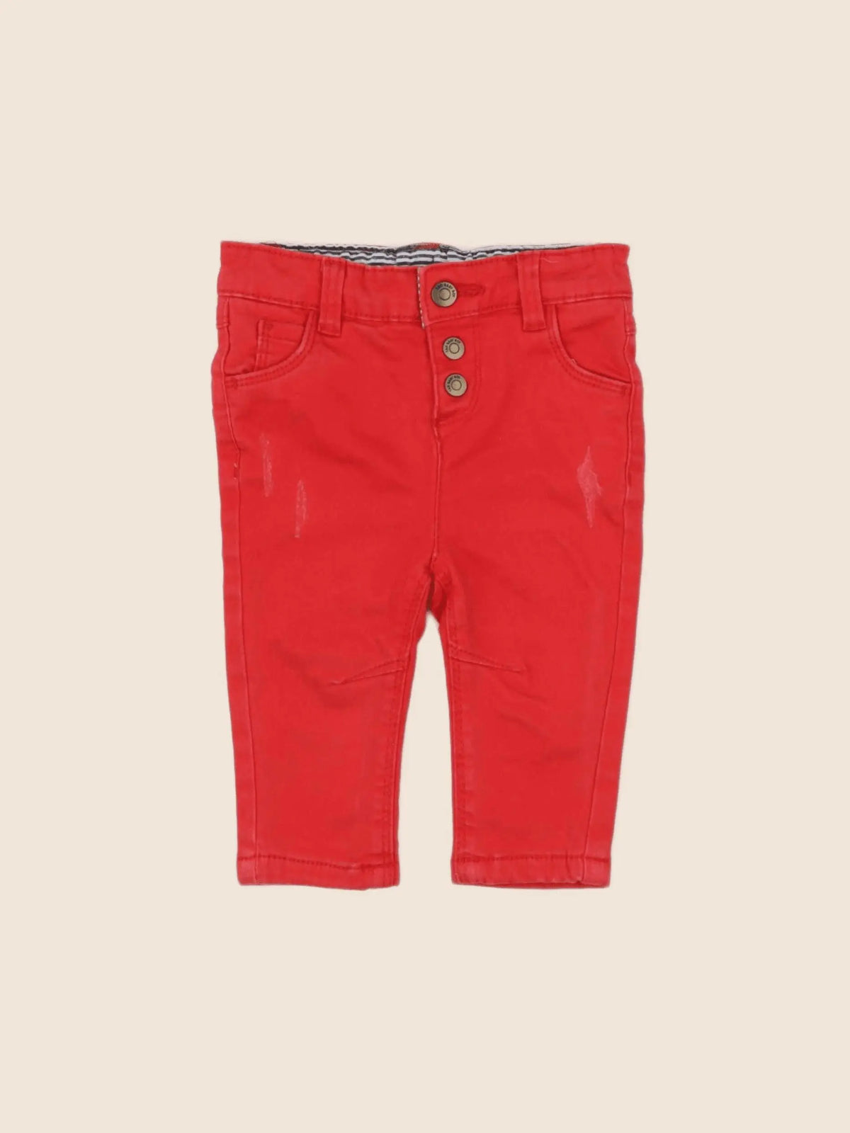 Tape à l'oeil - pantalon doublé rouge - 6 mois